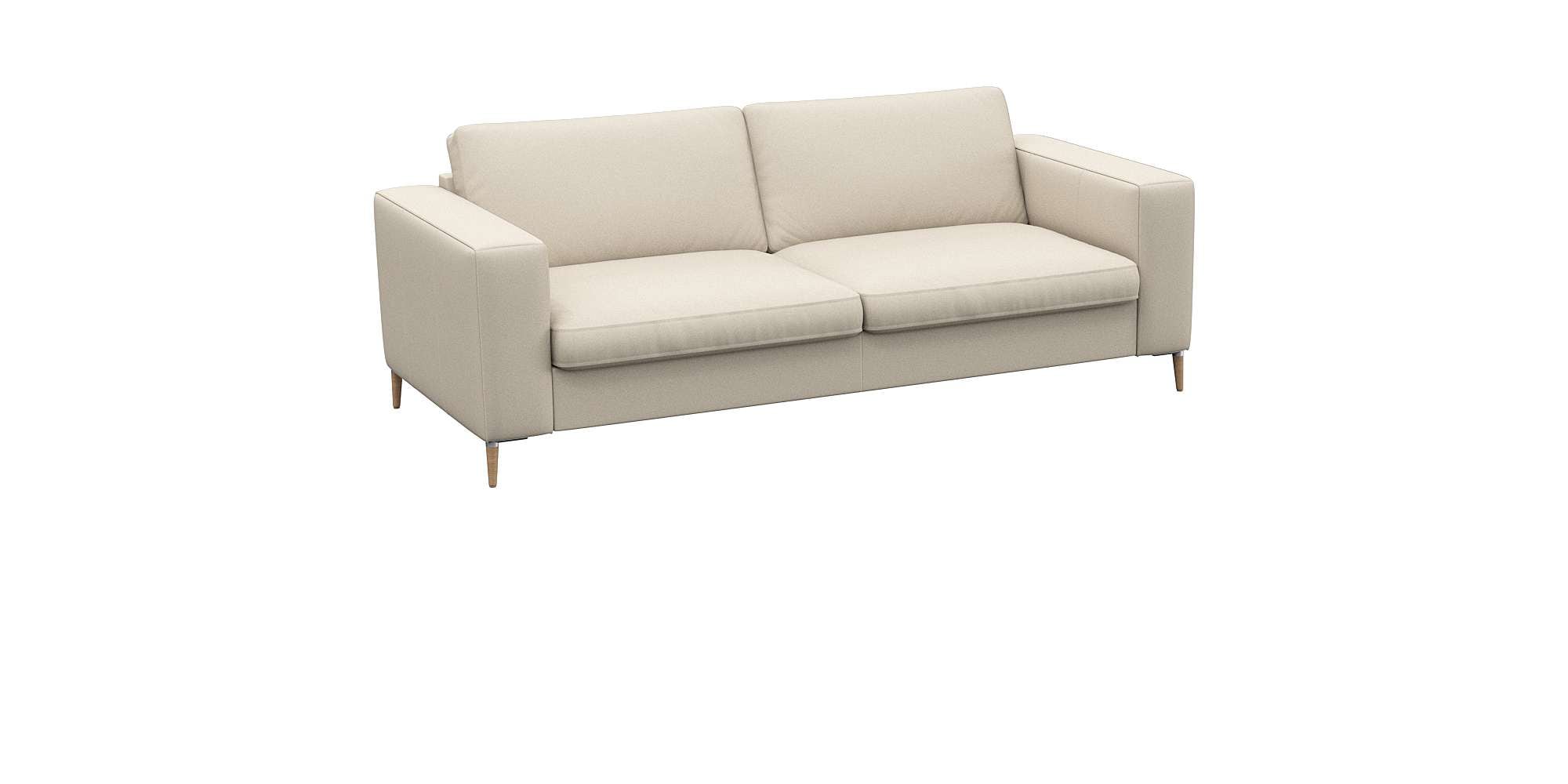 FLEXLUX 2,5-Sitzer »Fiore, super Sitzkomfort durch Kaltschaum,«, breite Armlehnen, Füße Alu+ Eiche