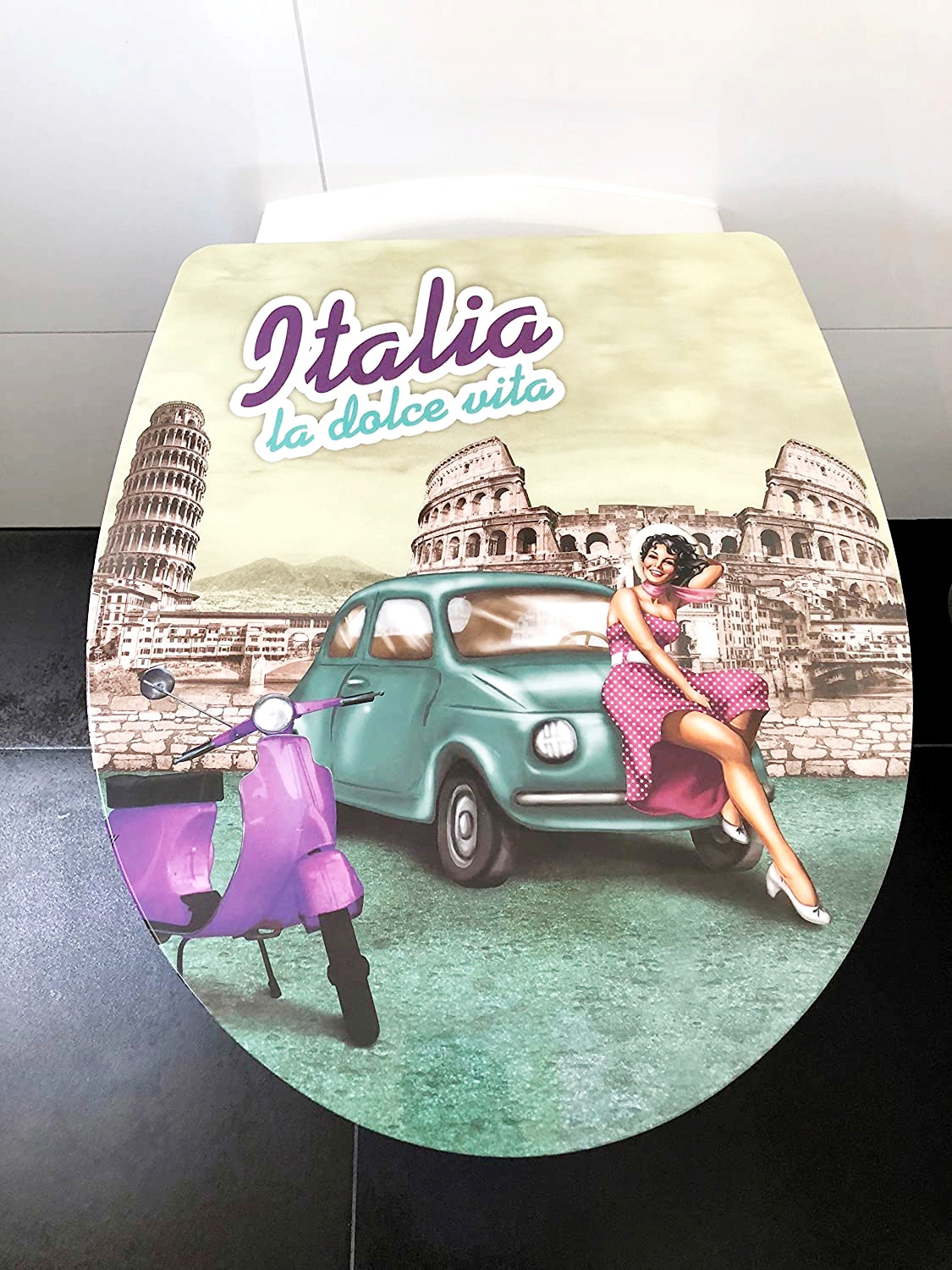 ADOB WC-Sitz »Italia la dolce vita«, Absenkautomatik, zur Reinigung auf Knopfdruck abnehmbar