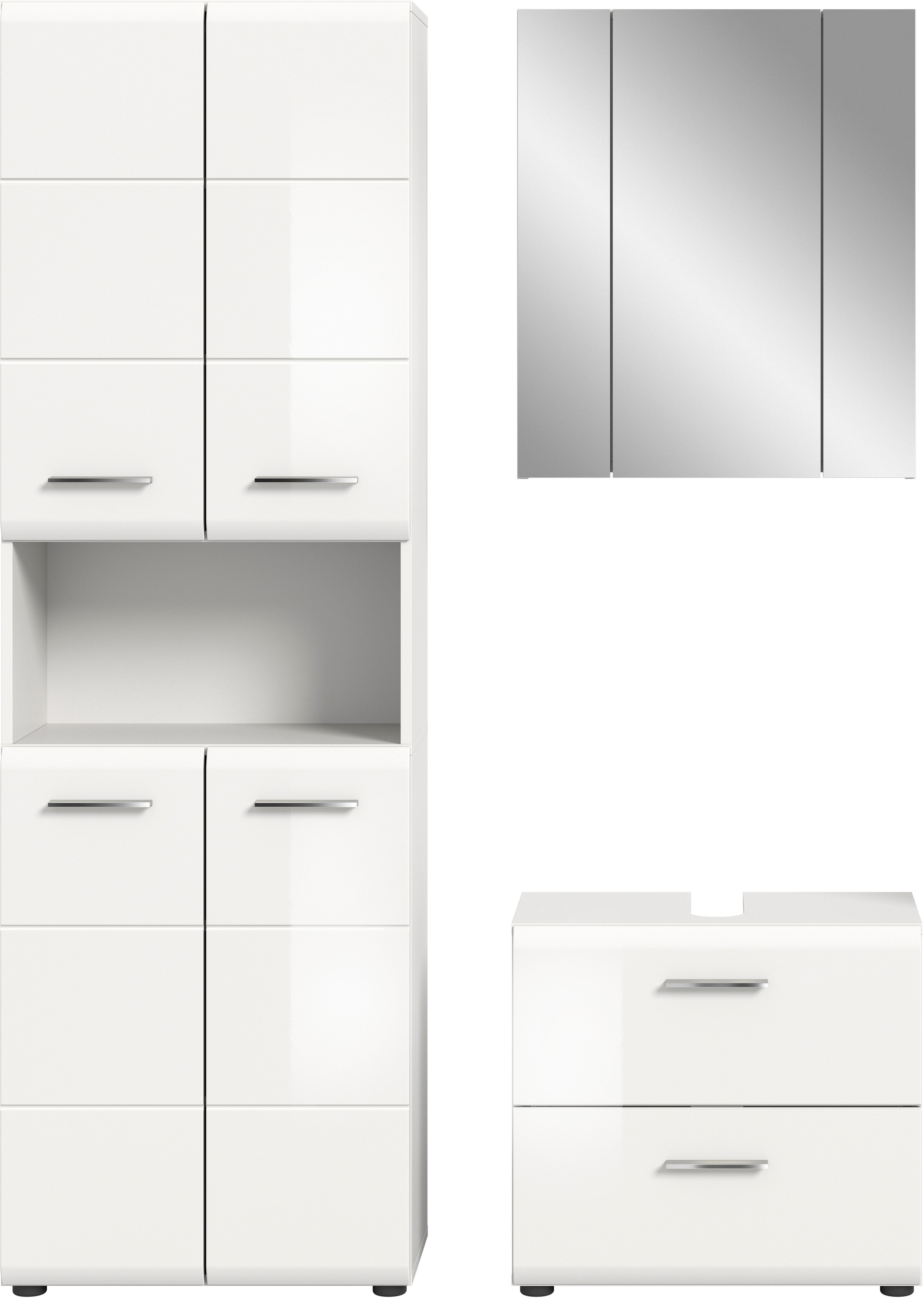 Thumbnail - INOSIGN Badmöbel-Set "FLORENZ, TOPSELLER, 3-teilige Badkombination, hochwertige MDF-Front", (best. aus: 1 Hochschrank, 1...