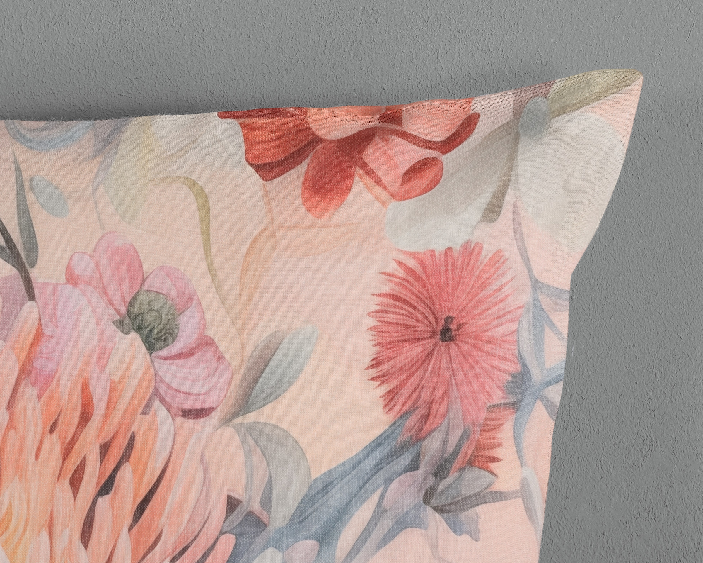 good morning Wendebettwäsche »Delphine«, 100% Baumwolle, Renforcé, Reißverschluss, Wendeoptik, Blumen, Pfirsich