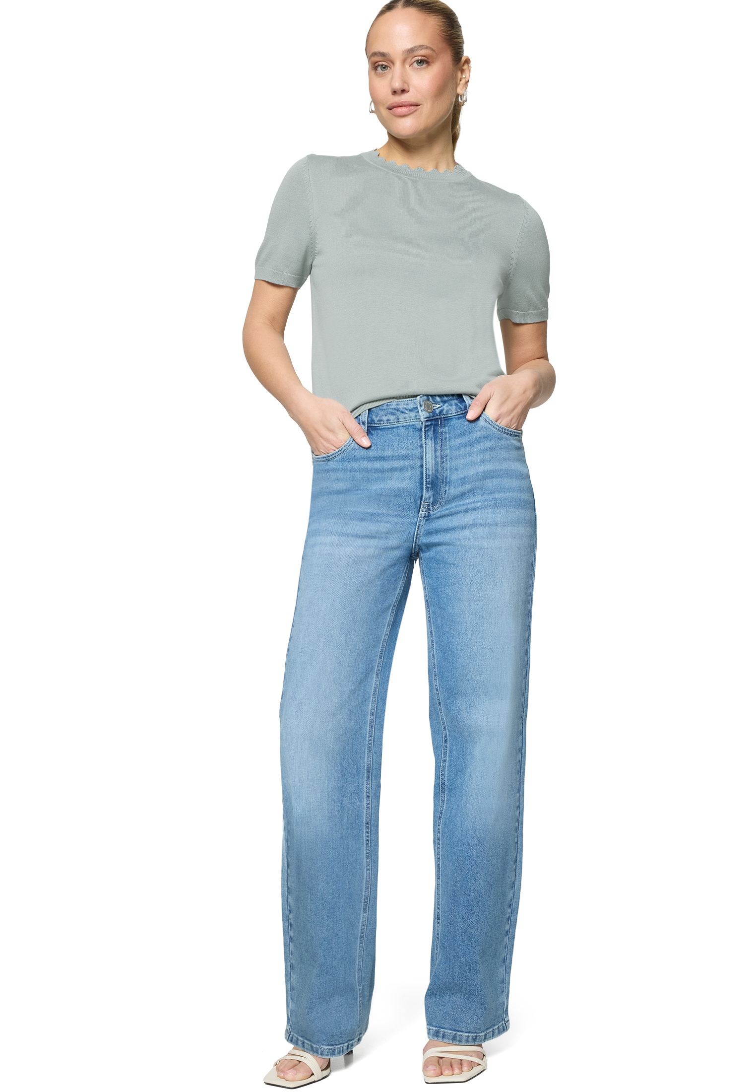 Zero Kurzarmshirt »Damen mit Wellensaum« 1 Material