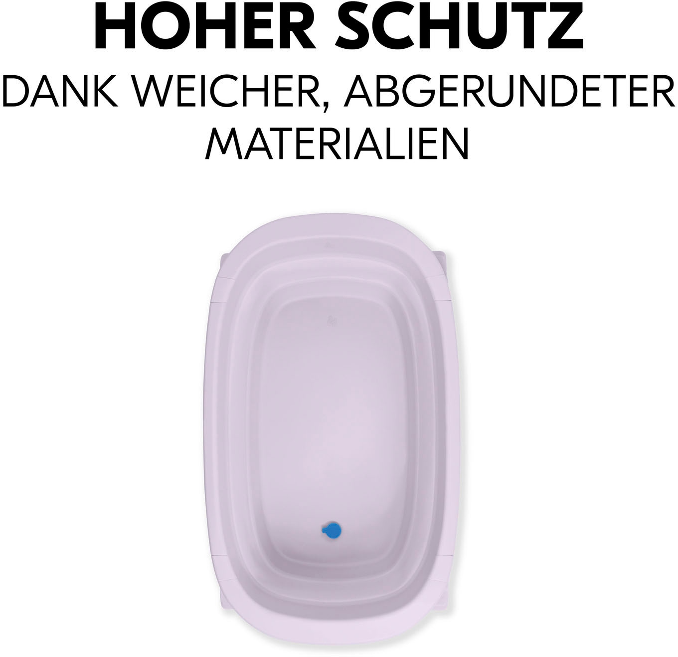 Hauck Babybadewanne »Wash N Fold M, Lavender«, Faltbadewanne mit Wassertemperaturmessung am Ablaufstopfen