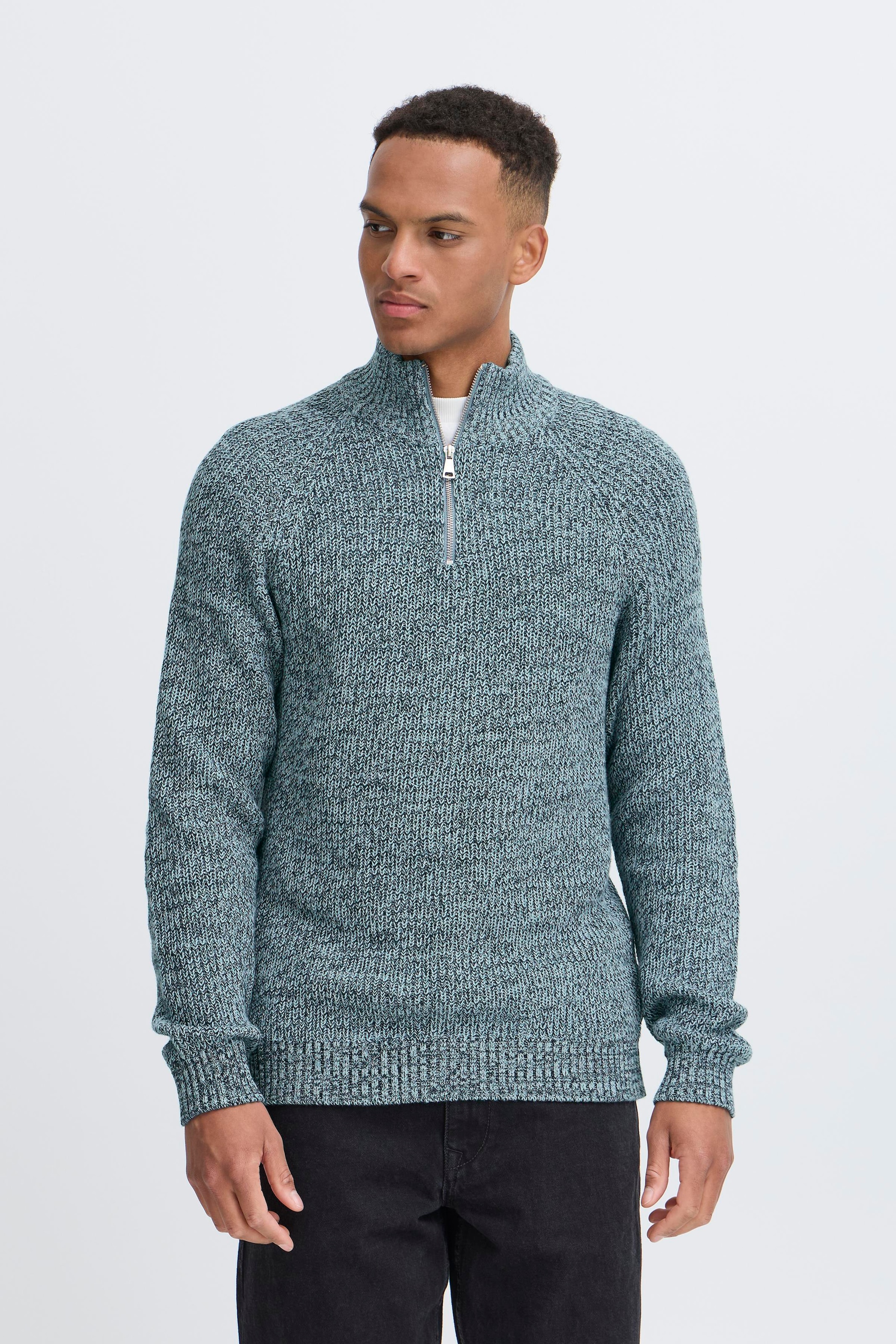 Blend Stehkragenpullover "BHDARIK HALFZIPP" mit Reißverschluss, aus Baumwolle, Regular Fit, unifarben
