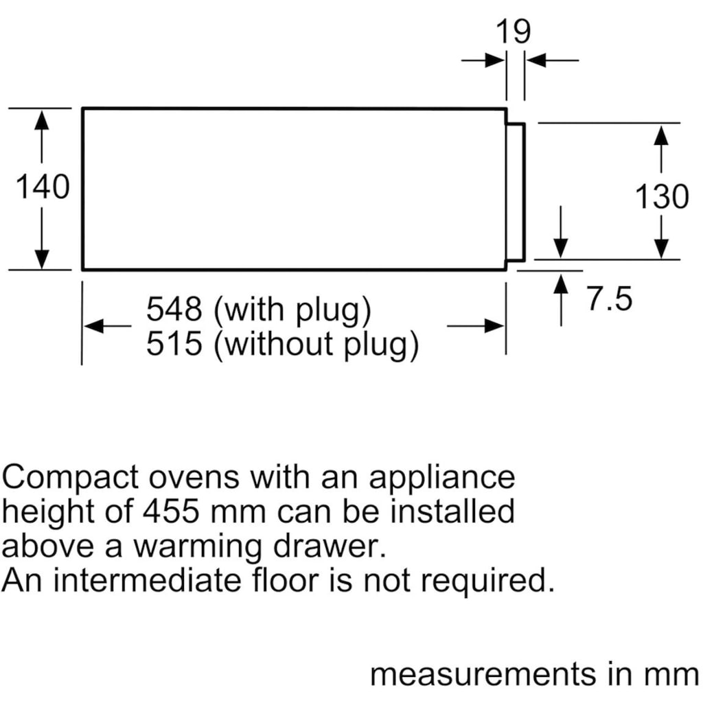 BOSCH Einbau-Wärmeschublade »BIC630NB1«