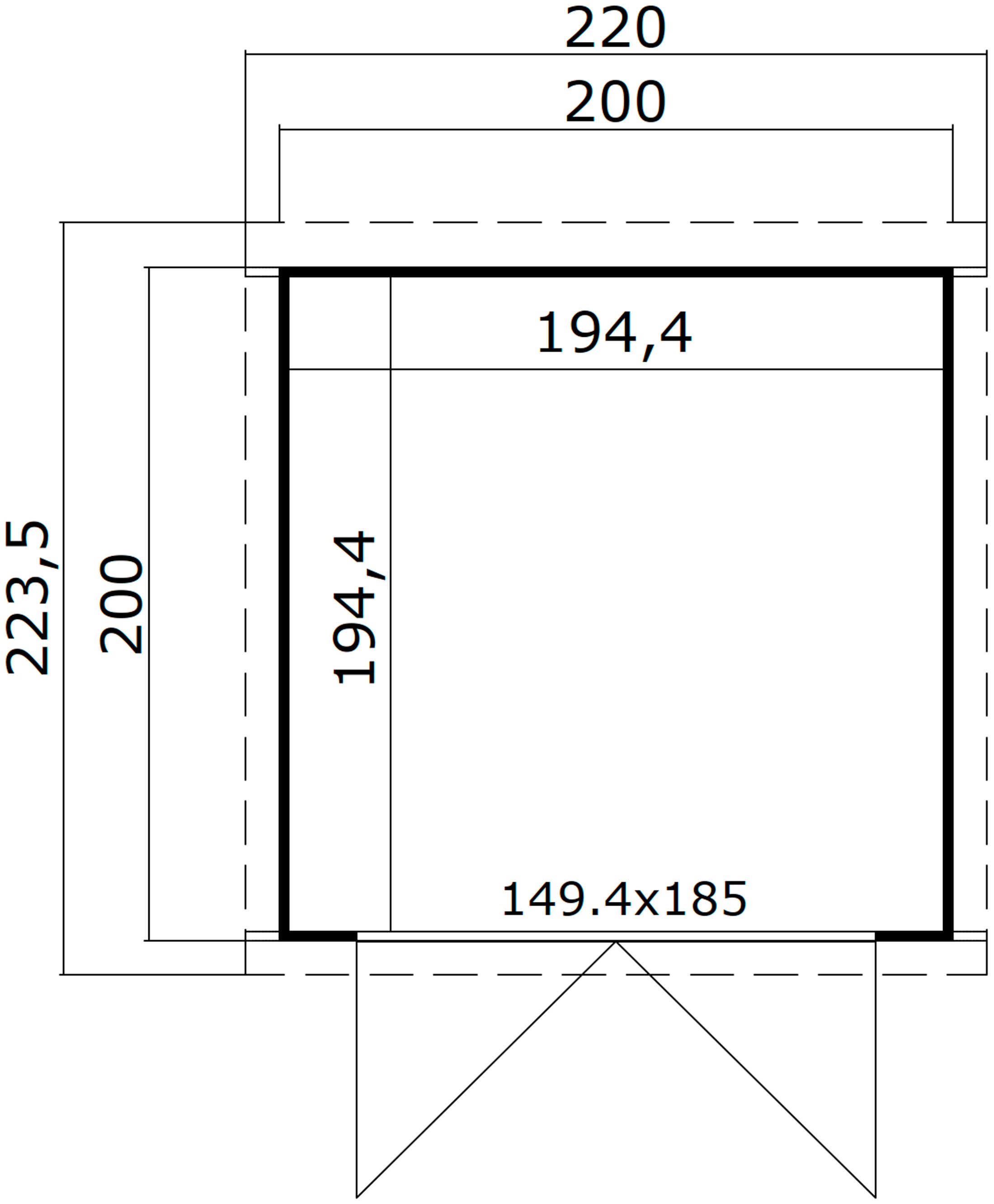 LASITA MAJA Gartenhaus »Kibo 1«, Blochbohlenhaus 28mm, Fundamentmass 2000x2000, Carbongrau