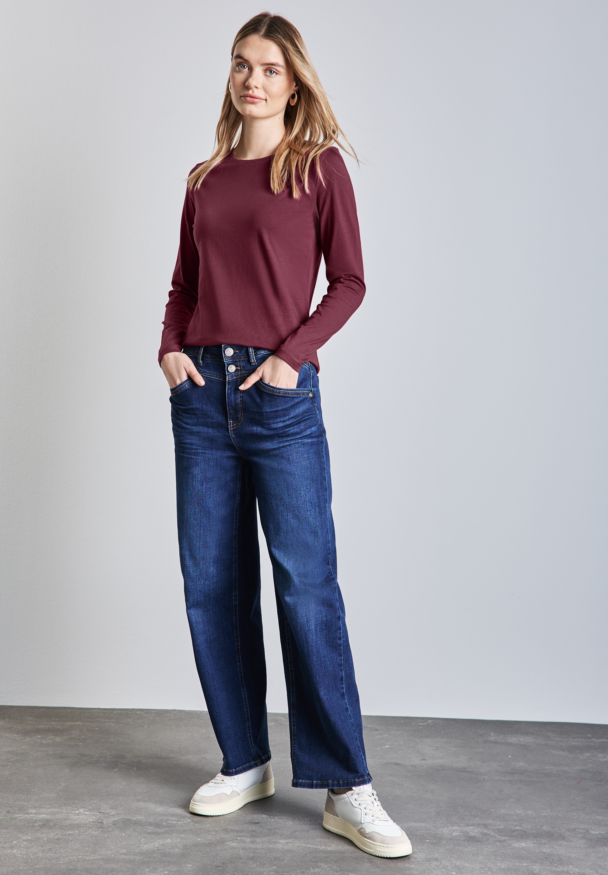 STREET ONE Langarmshirt, aus reiner Baumwolle