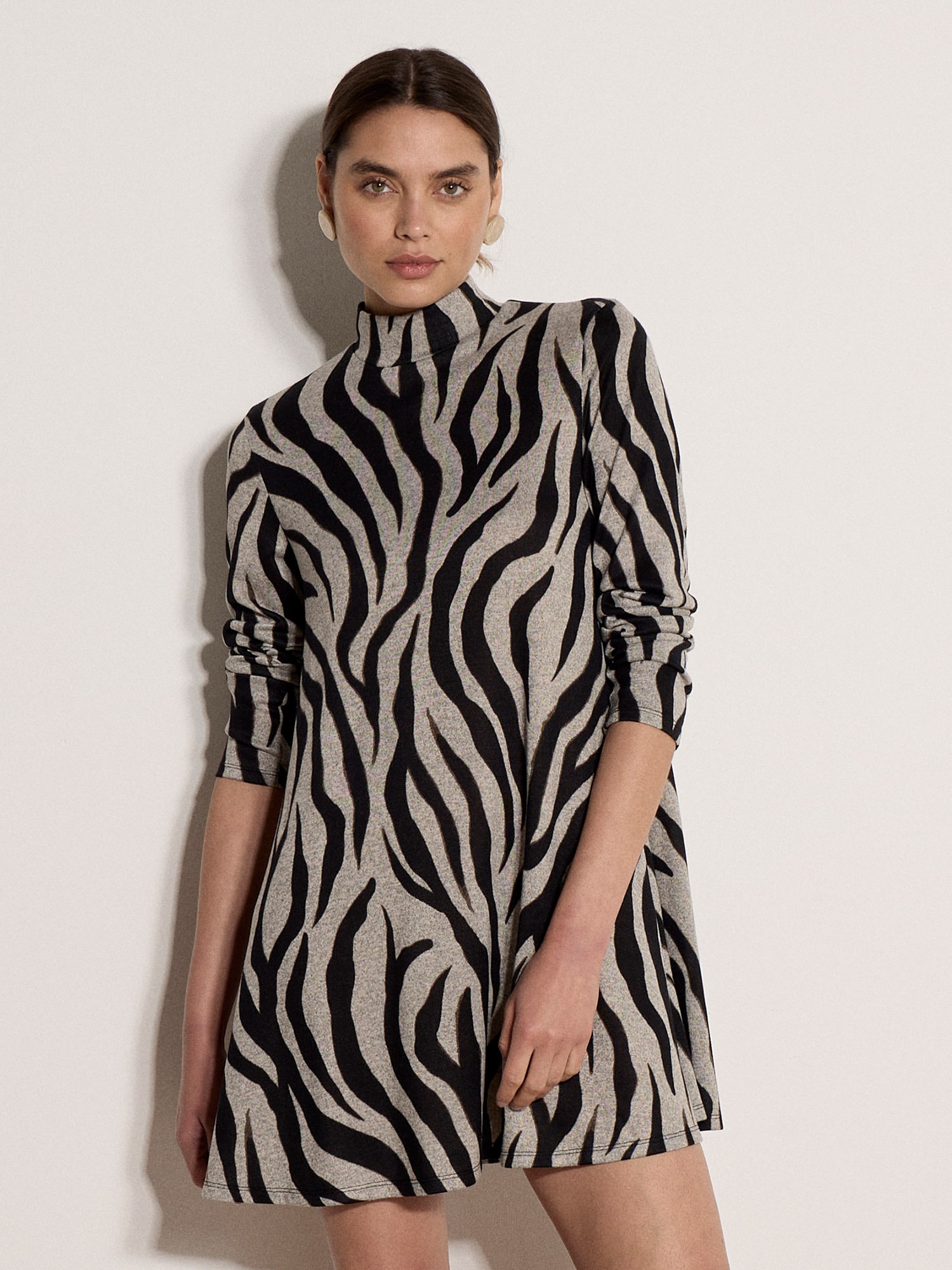 Apricot Minikleid »Swing-Strickkleid« mit Zebradruck