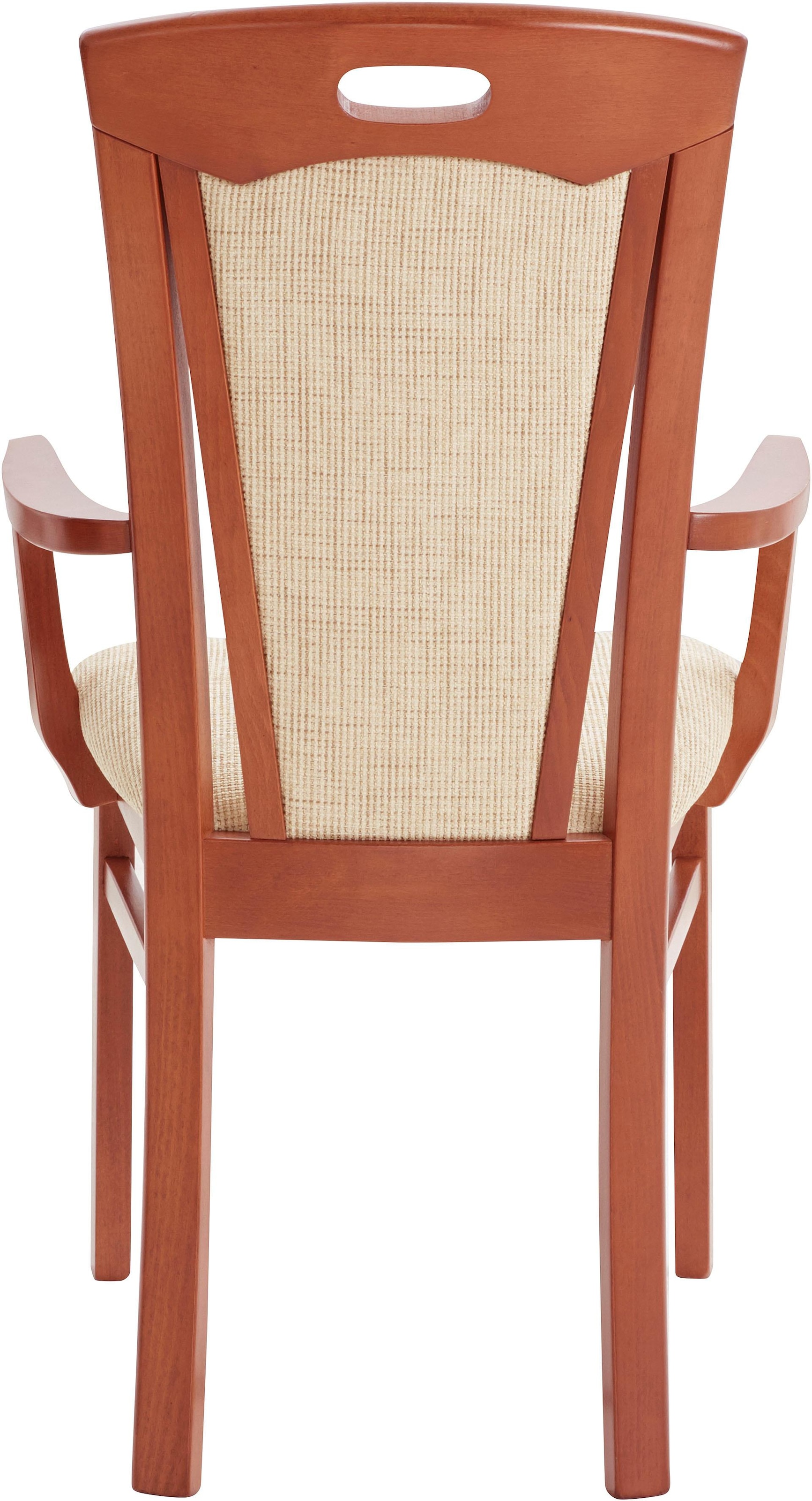 Home affaire Esszimmerstuhl »FERDI, Armlehnstuhl, Made in Italy, Massivholz«, Struktur, Bezug Feinstruktur (wasser-und fleckabweisend) oder Struktur