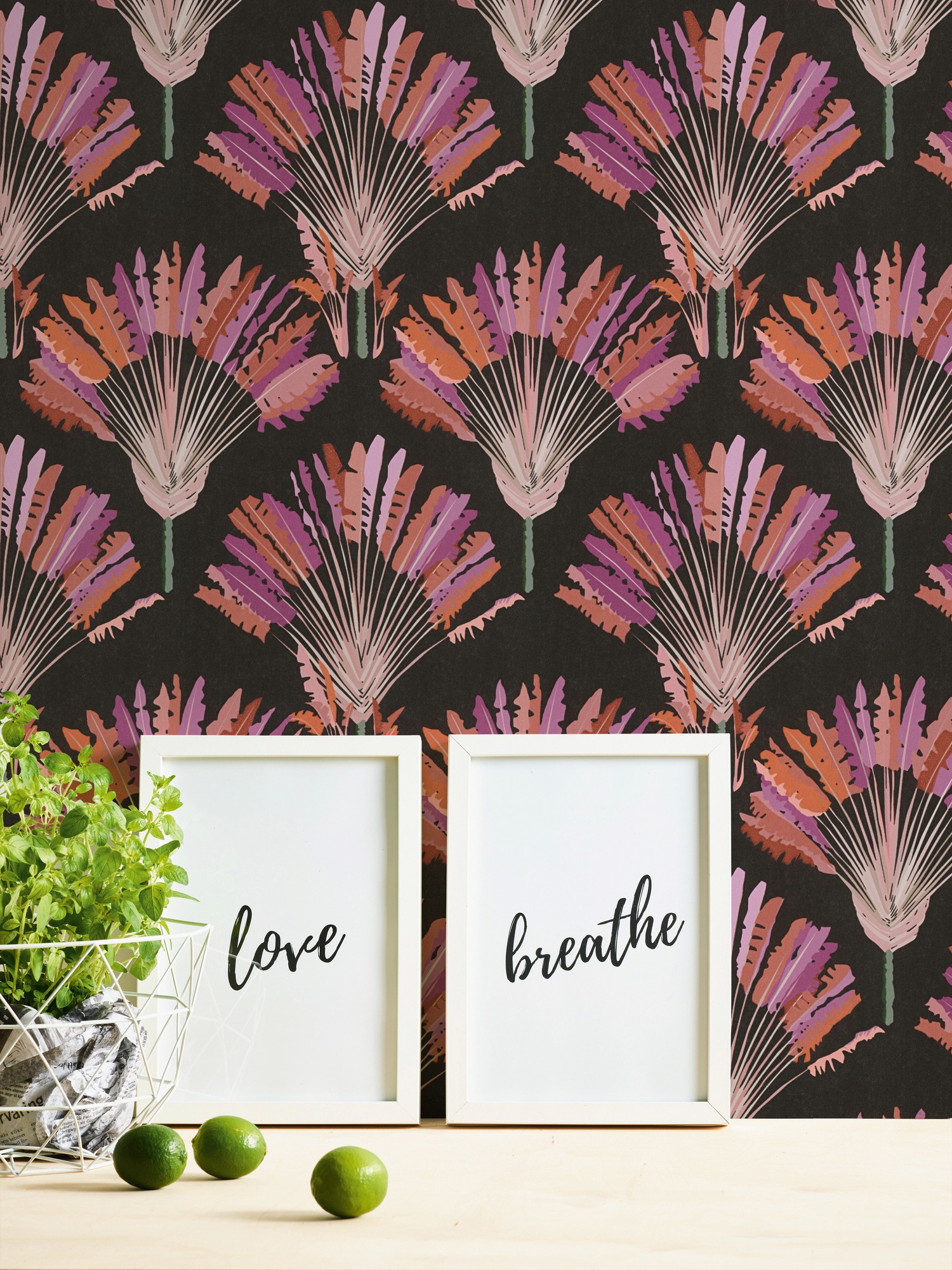 Architects Paper Vliestapete »Jungle Chic«, floral-botanisch-tropisch, Palmentapete Tapete Dschungel Federn Tapeten Wohnzimmer Schlafzimmer