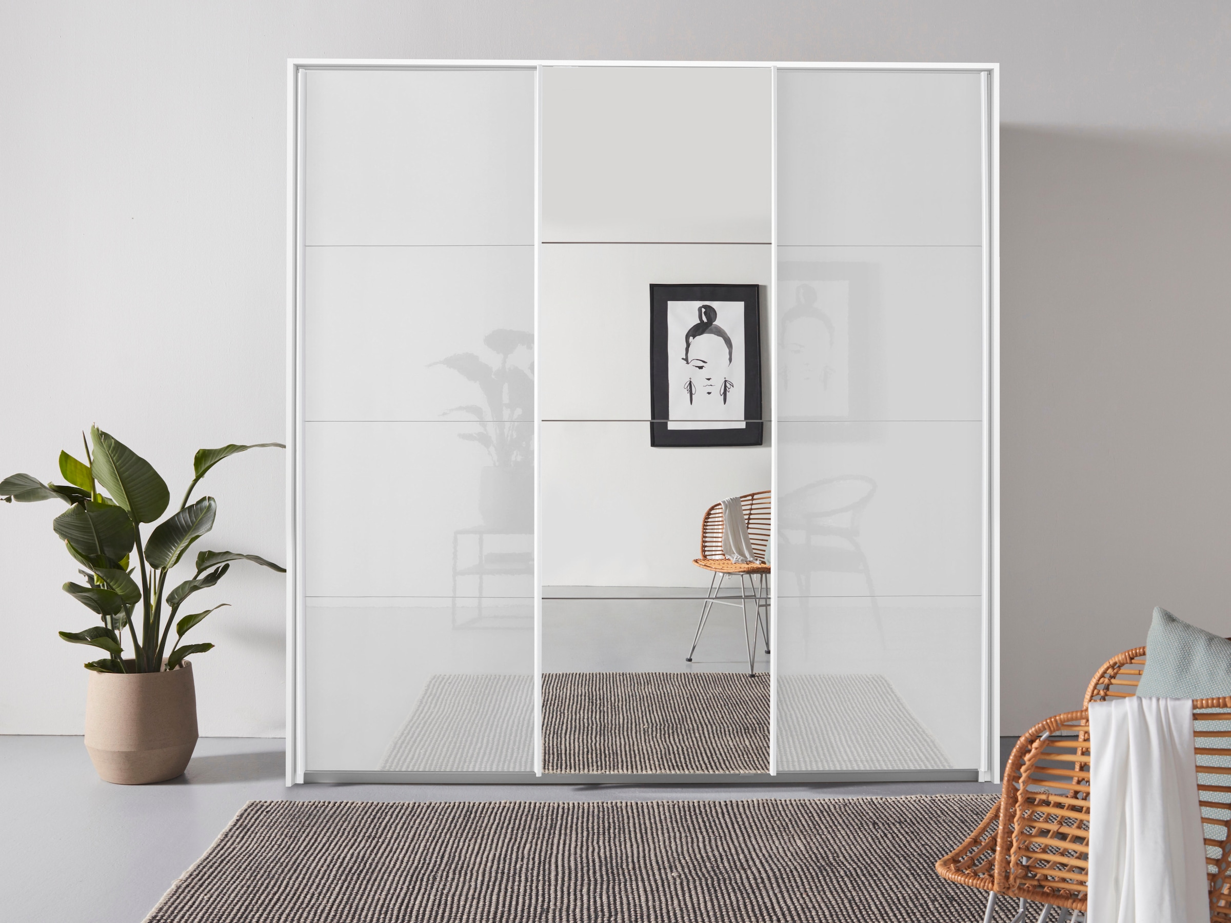 OTTO home 1100000002199 "Mehrzweckschrank Aktenschrank Möbel Mietswohnung Schlafzimmer OTELI" Breiten 211/278/323/368 cm Höhen 214/233 cm, inkl. Passepartout optional mit Beleuchtung MADE IN GERMANY