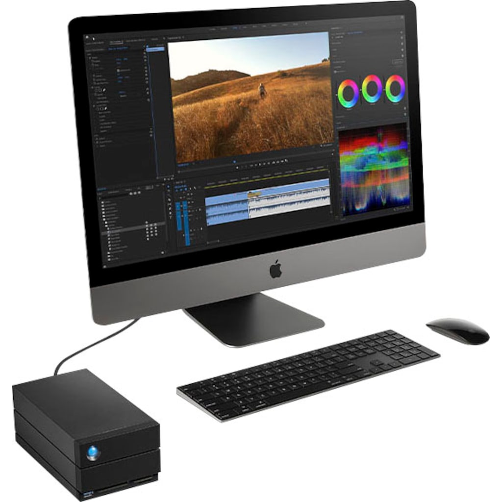 LaCie HDD-NAS-Festplatte »2big Dock Thunderbolt™3«, Anschluss Thunderbolt 3-DisplayPort-SD-/CF-Kartensteckplätze-USB 3.2 Gen-2