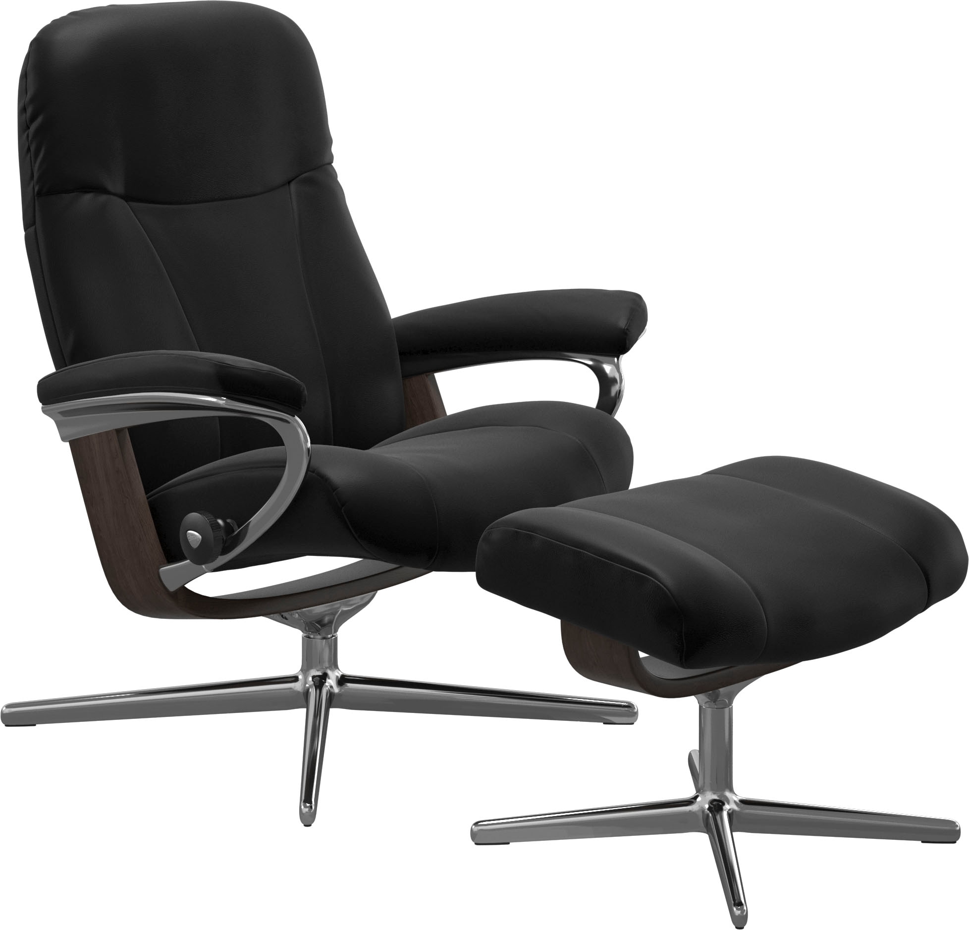 Stressless Fußhocker "Garda", mit Cross Base, Größe M & L, Holzakzent Wenge