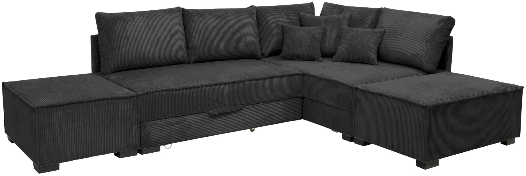 Home affaire Ecksofa inkl. Bettfunktion, Bettkasten, 3 Zierkissen, Boxspringbett 180x200 cm