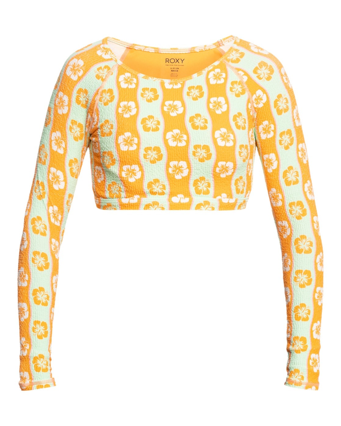 ROXY Damen Rash Guard "Wavy Babe", grün, Gr. XL, [Hauptstoff] 53% Nylon, 33% Nylon, 14% Elasthan, Shirts