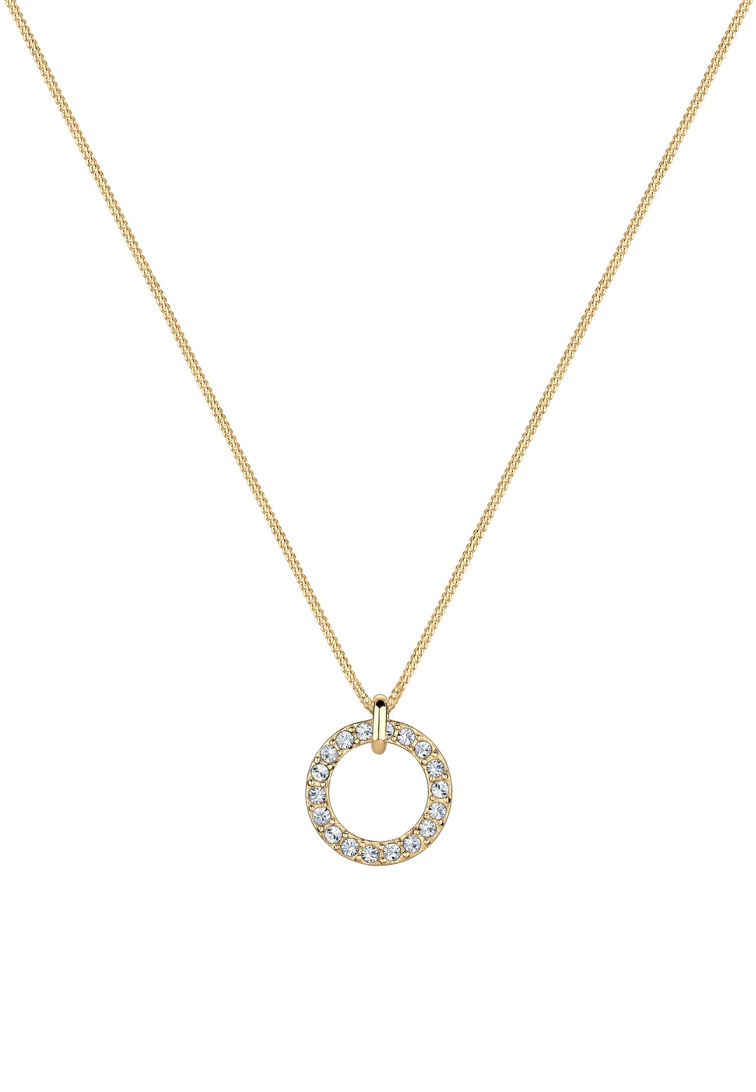 Elli Collierkettchen »Kreis Anhänger Kristalle 925 Silber« JN8345