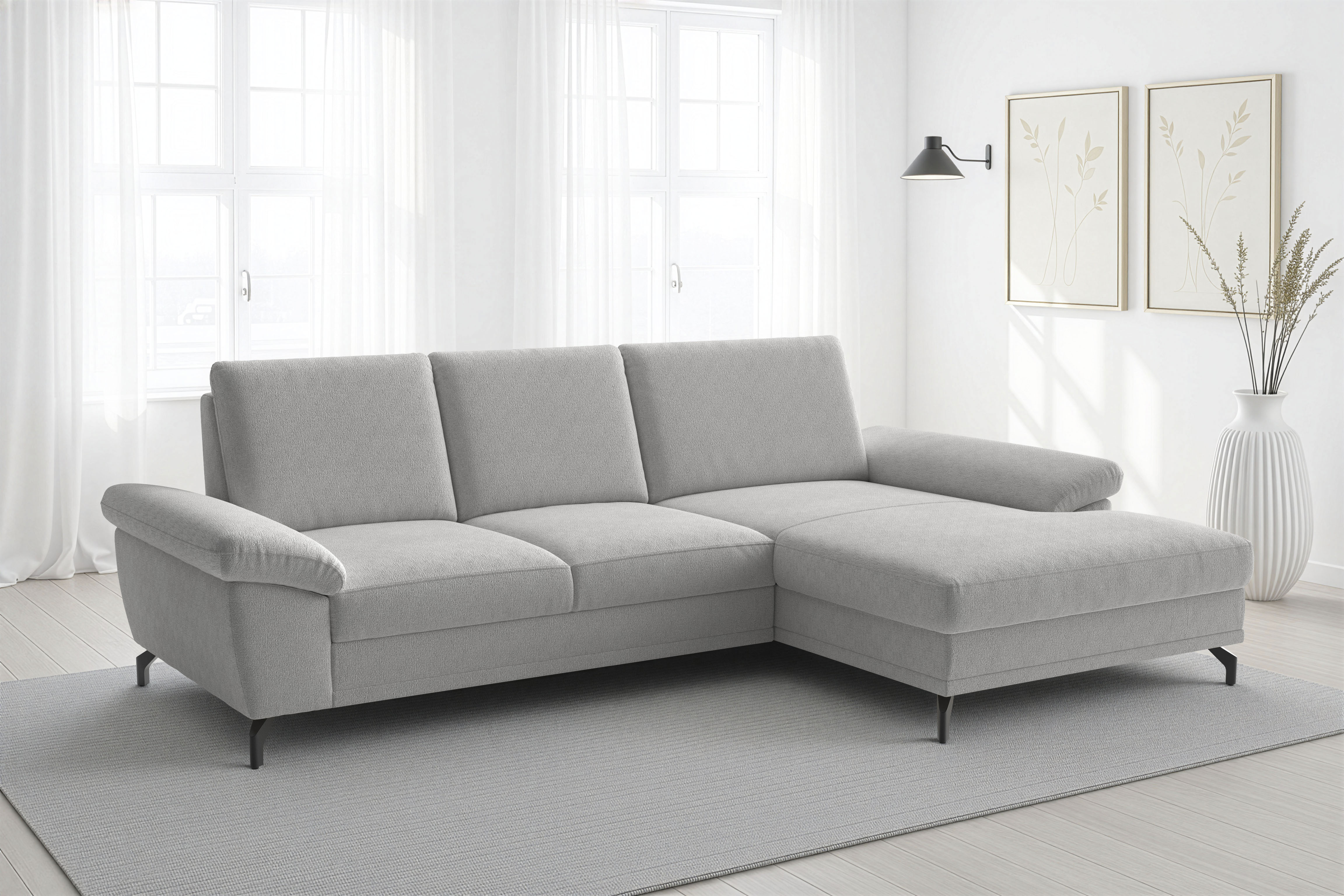 sit&more Ecksofa "Chelsea L-Form, B: 264 cm, Armteil- & Sitztiefenverstellung" optional Schlaffunktion und Bettkasten