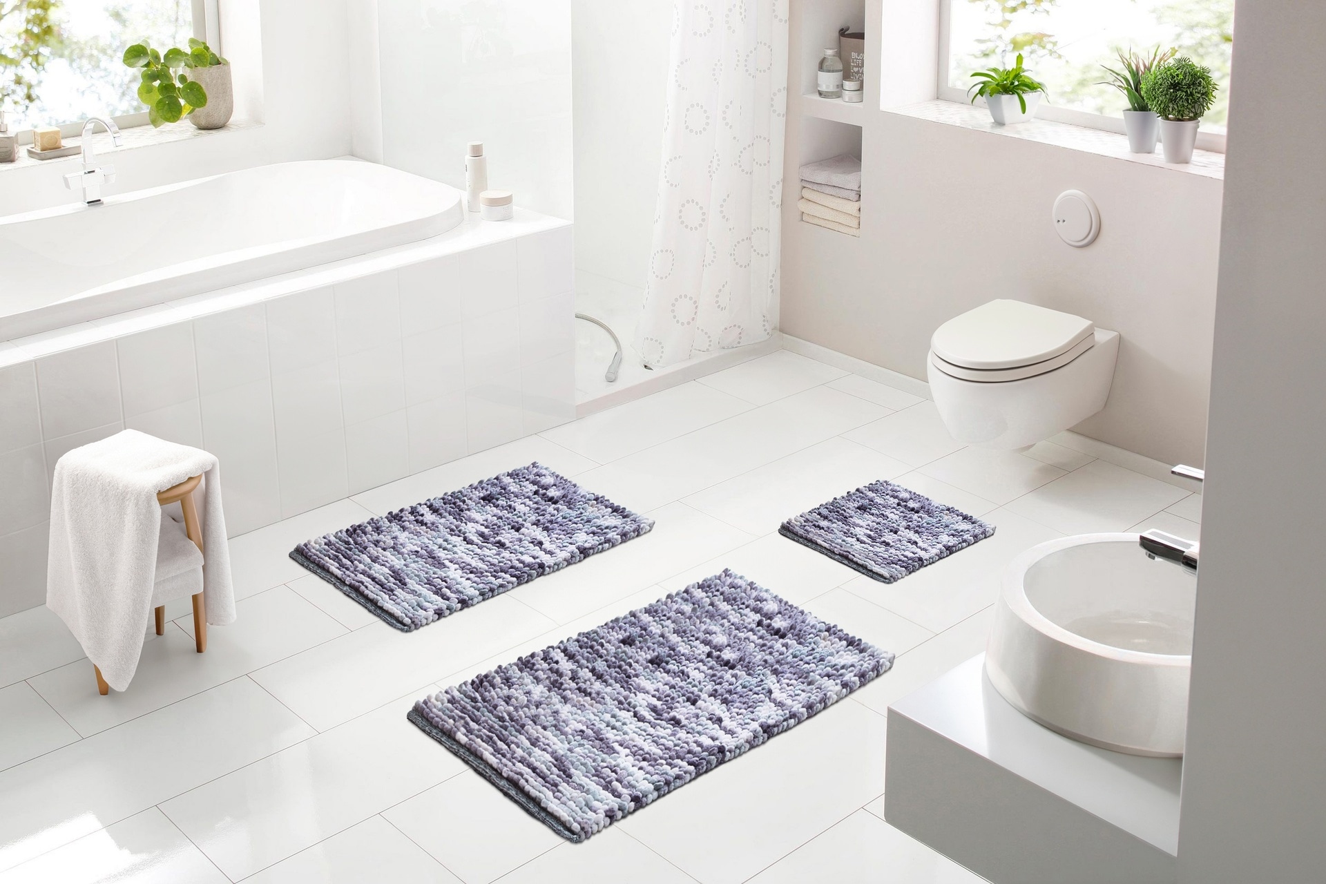 Linea Due Badematte »Punto« rutschhemmend beschi...