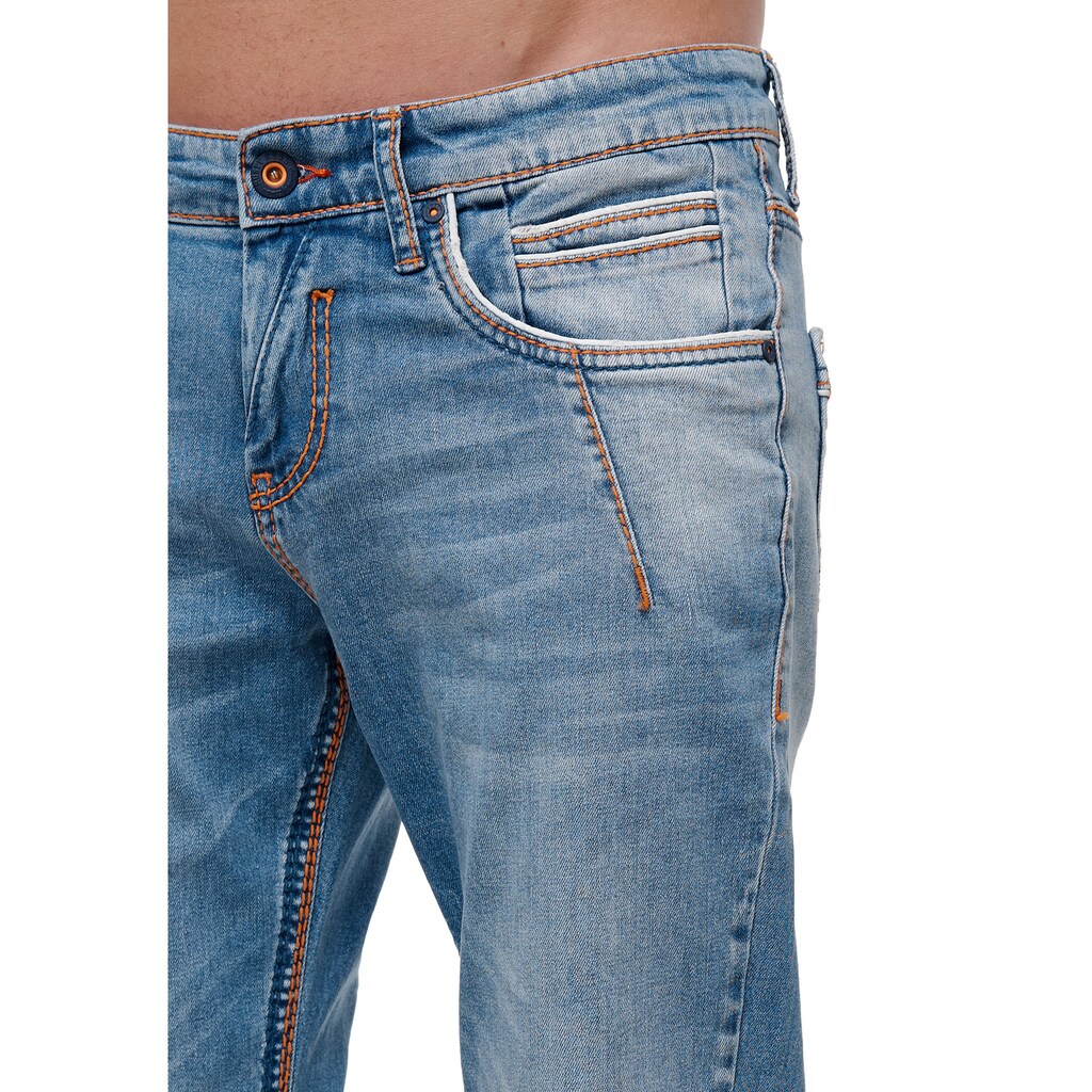 Rusty Neal Straight-Jeans, in modischer Used-Optik