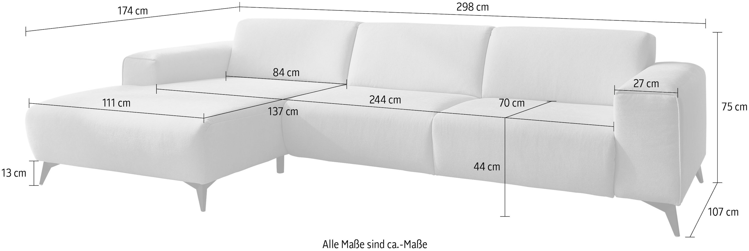 Die PlanBar Ecksofa »MP-IN24031« SoftSitz-Kaltschaumpolsterung, wahlweise mit motorischer Vorziehbank