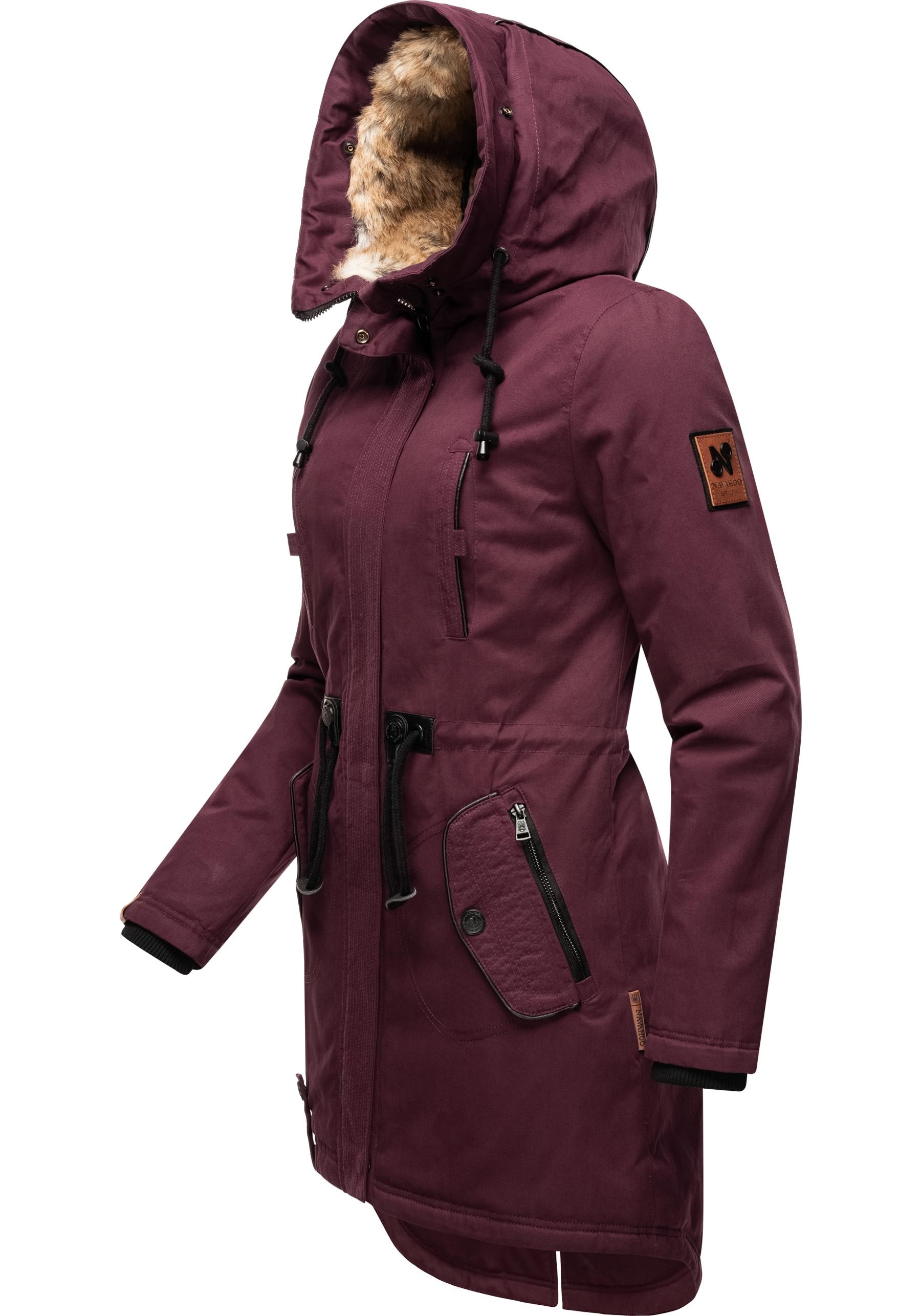 Navahoo Wintermantel »Bombii«, stylischer Damen Winterparka mit Kunstfell-Kapuze