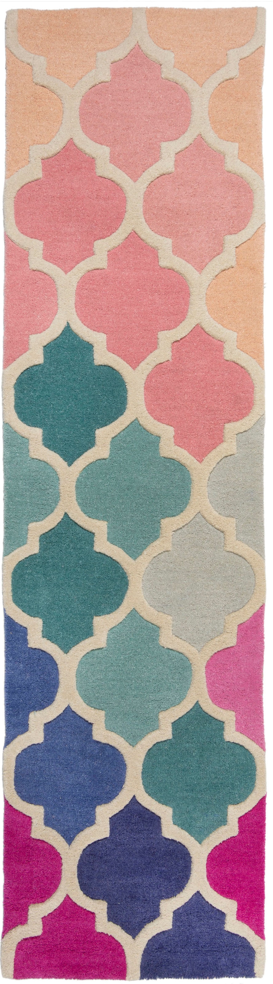 FLAIR RUGS Läufer "Rosella" rechteckig 10 mm Höhe 100% Wolle, mehrfarbig, O günstig online kaufen