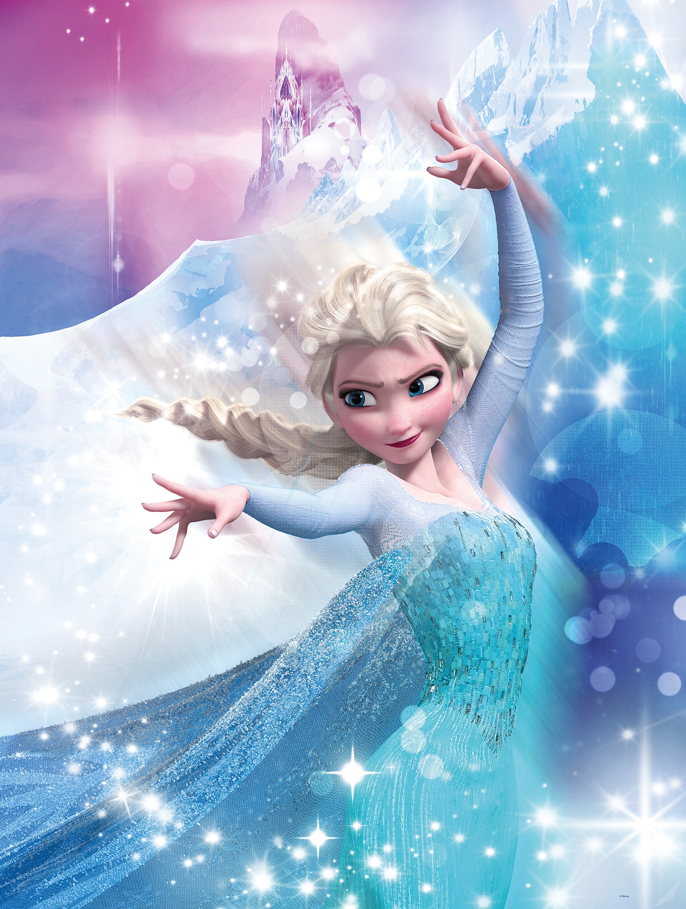 Komar Bild "Frozen 2 Elsa Action" Disney 1 Stk. tlg. Wandbild zur Dekoration im Kinderzimmer - ohne Rahmen