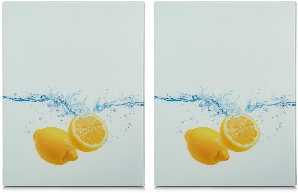 Zeller Present Schneide- und Abdeckplatte "Lemon Splash" aus ESG-Sicherheitsglas hergestellt