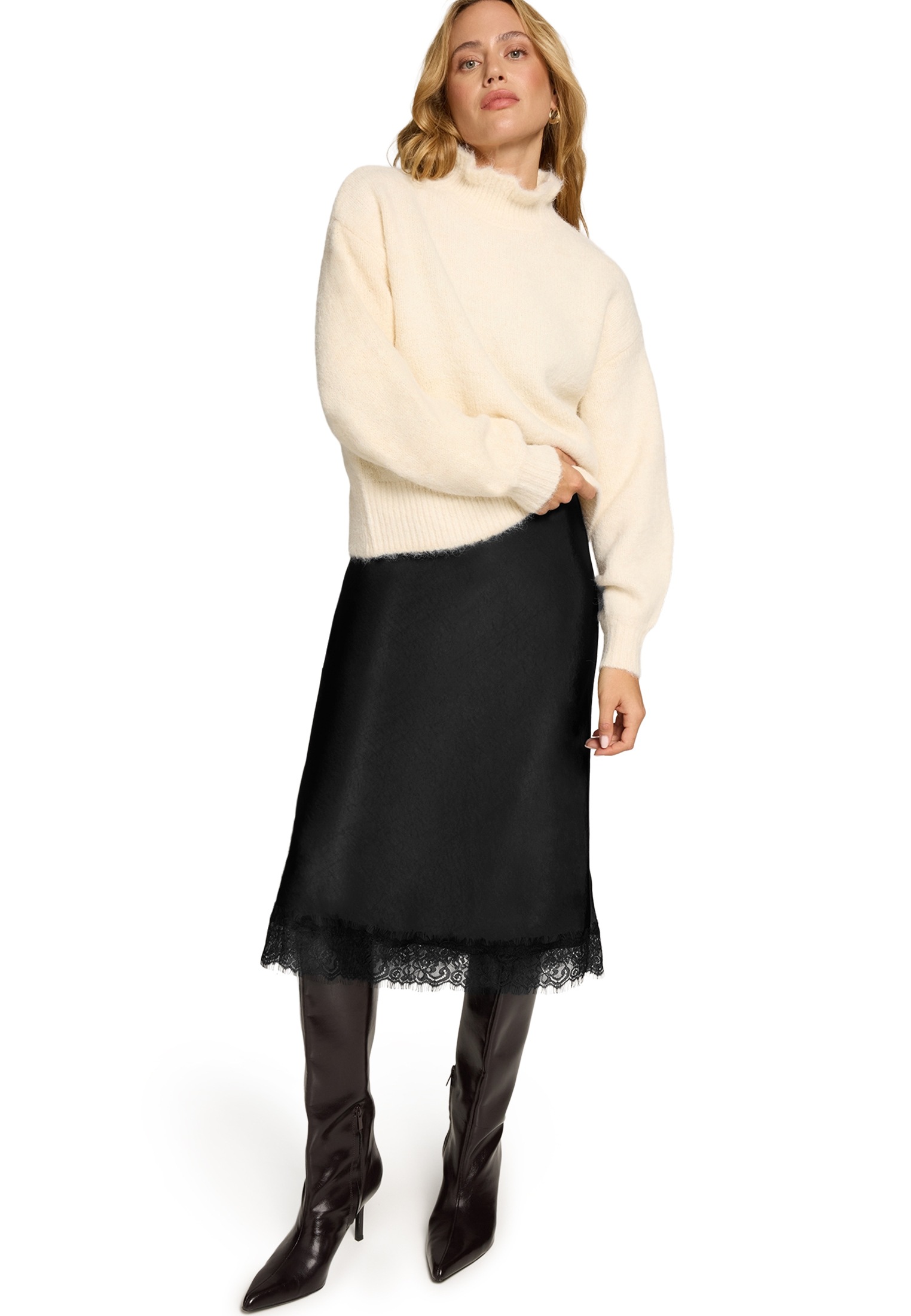 Zero Maxirock »Damen mit Spitze« Stickerei