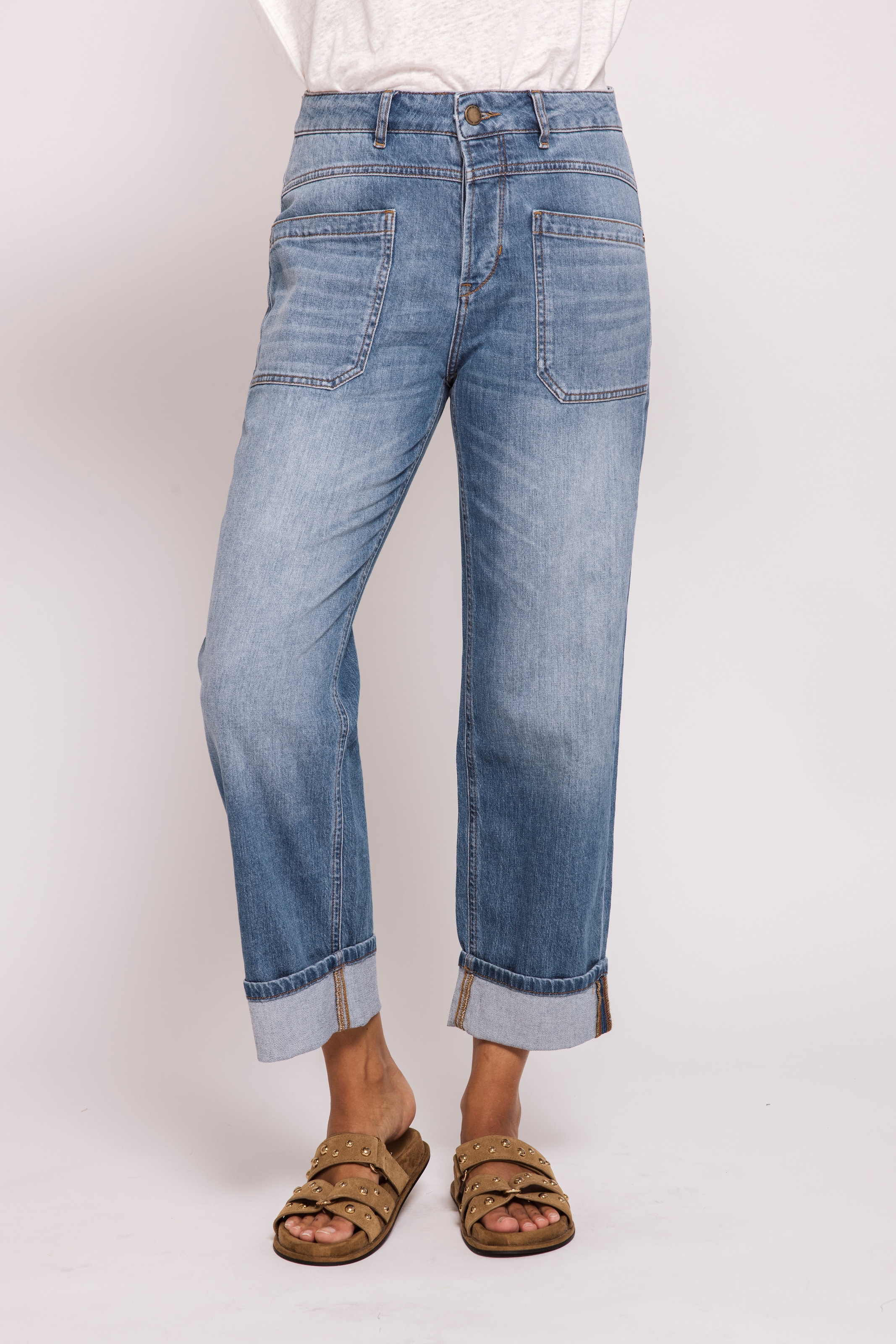 Zhrill Weite Jeans "KARLI" Jeans mit Aufschlag, aus Baumwollmischung mit Elasthan