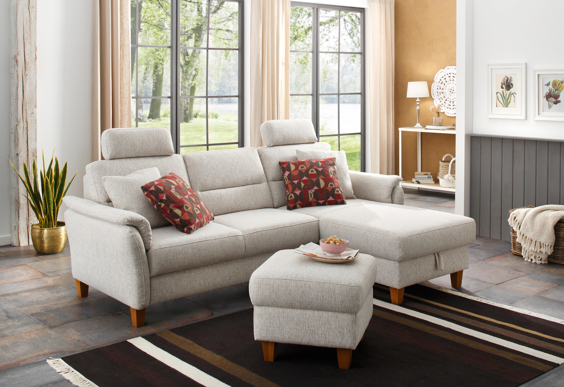 Home affaire Ecksofa »Palmera L-Form«, Federkern, wahlweise mit Bettfunktion und mit/ohne Bettkasten