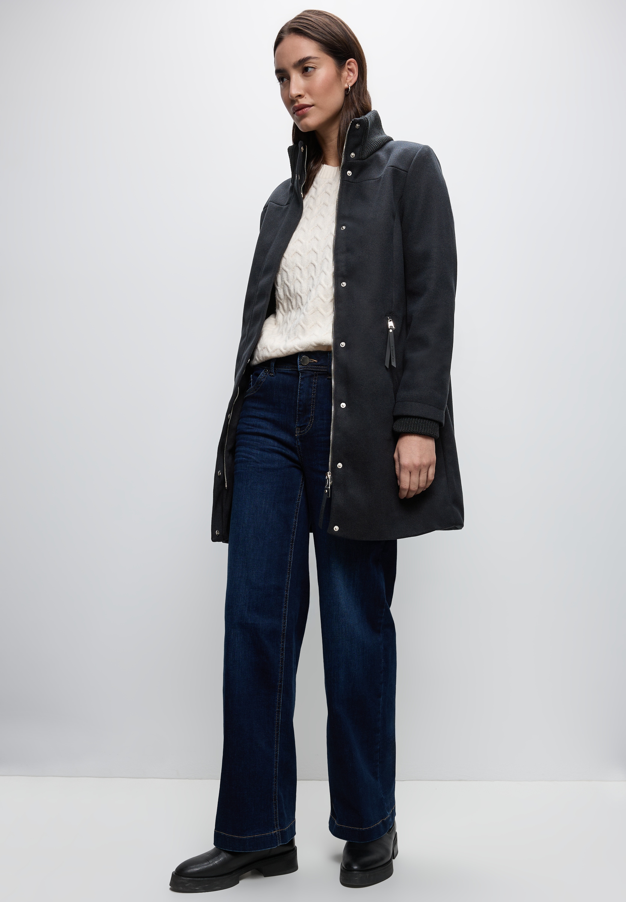 STREET ONE Kurzmantel in Woll-Optik