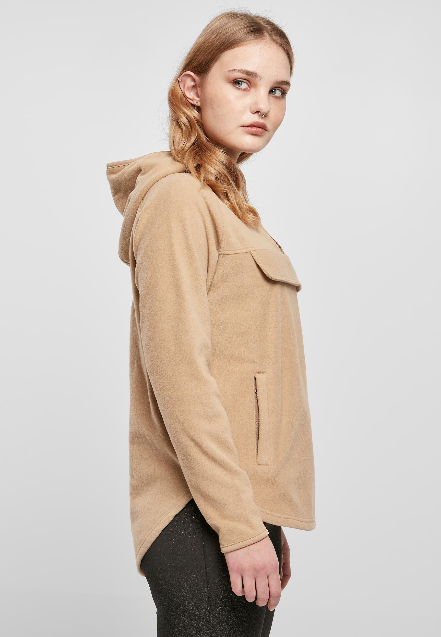 URBAN CLASSICS Kapuzenpullover »Urban Classics Damen Ladies Polar Fleece Pull Over Hoody«, (1 tlg.)