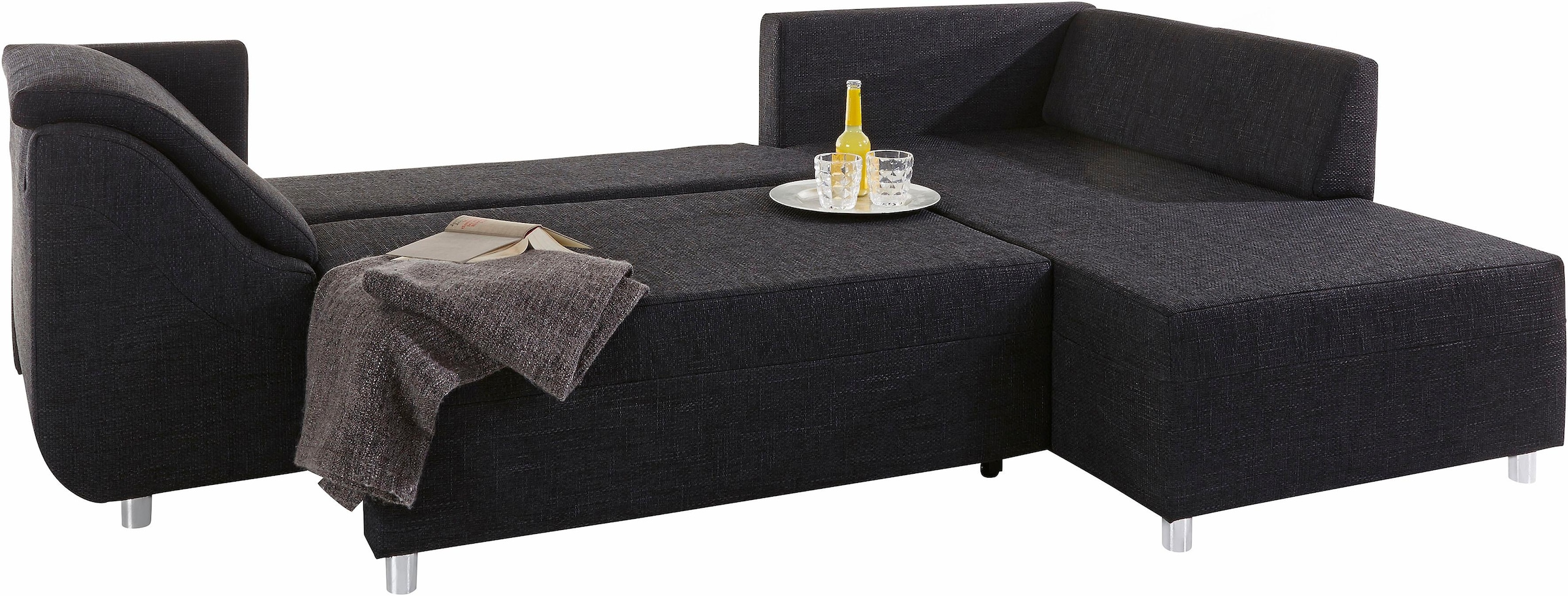 COLLECTION AB Ecksofa Sally L-Form, mit und ohne Bettfunktion, inklusive loser Rücken- und Zierkissen