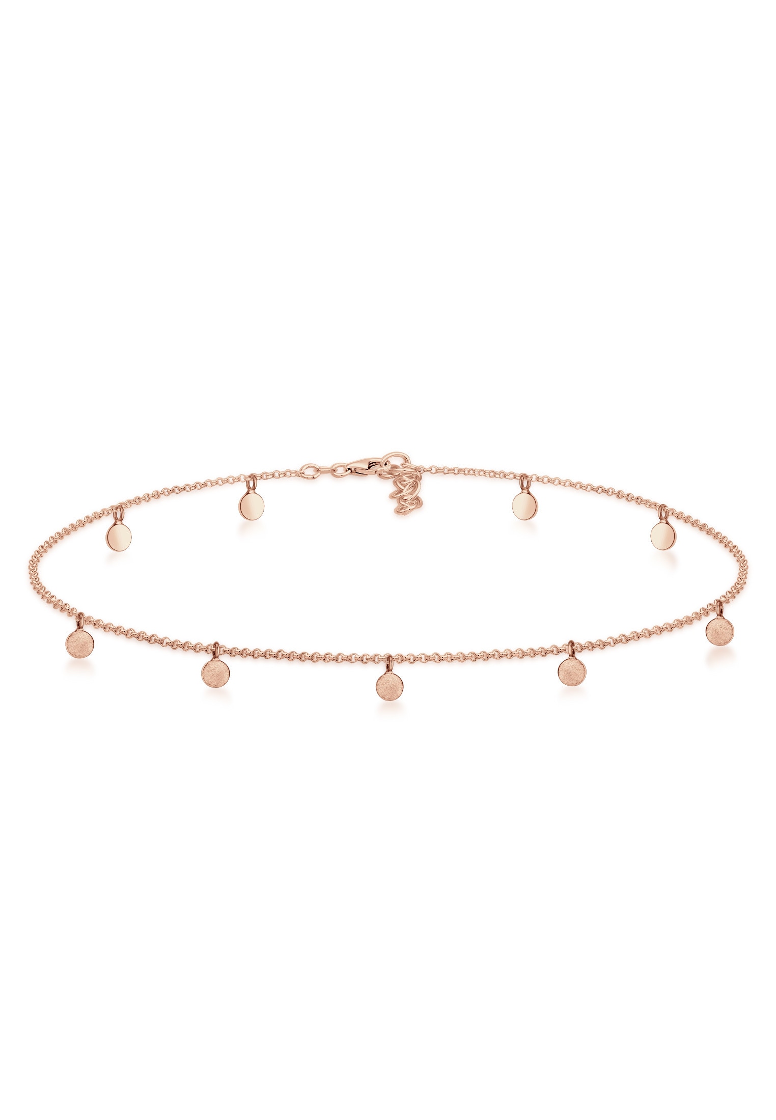ELLI Damen Choker "Halskette Choker Plättchen Coins Matt 925 Silber", ohne Stein, Silber 925 (Sterlingsilber), rosa, Silber 925 (Sterlingsilber),