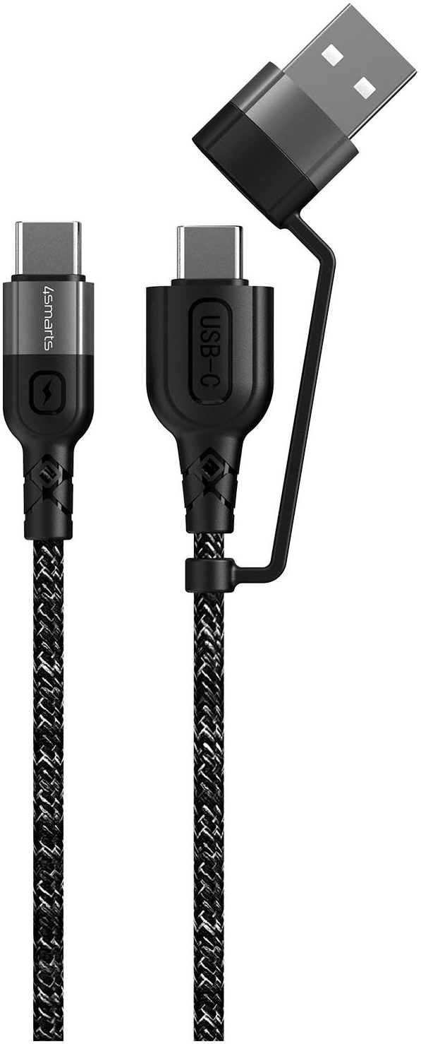 4smarts USB-Kabel »ComboCord USB-C & -A/USB-C Textilummantelung«, USB Typ A-USB Typ C, 150,00 cm