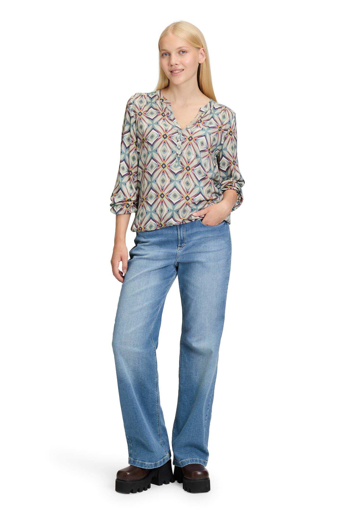 Cartoon Schlupfbluse »Cartoon Damen Casual-Bluse mit Muster«