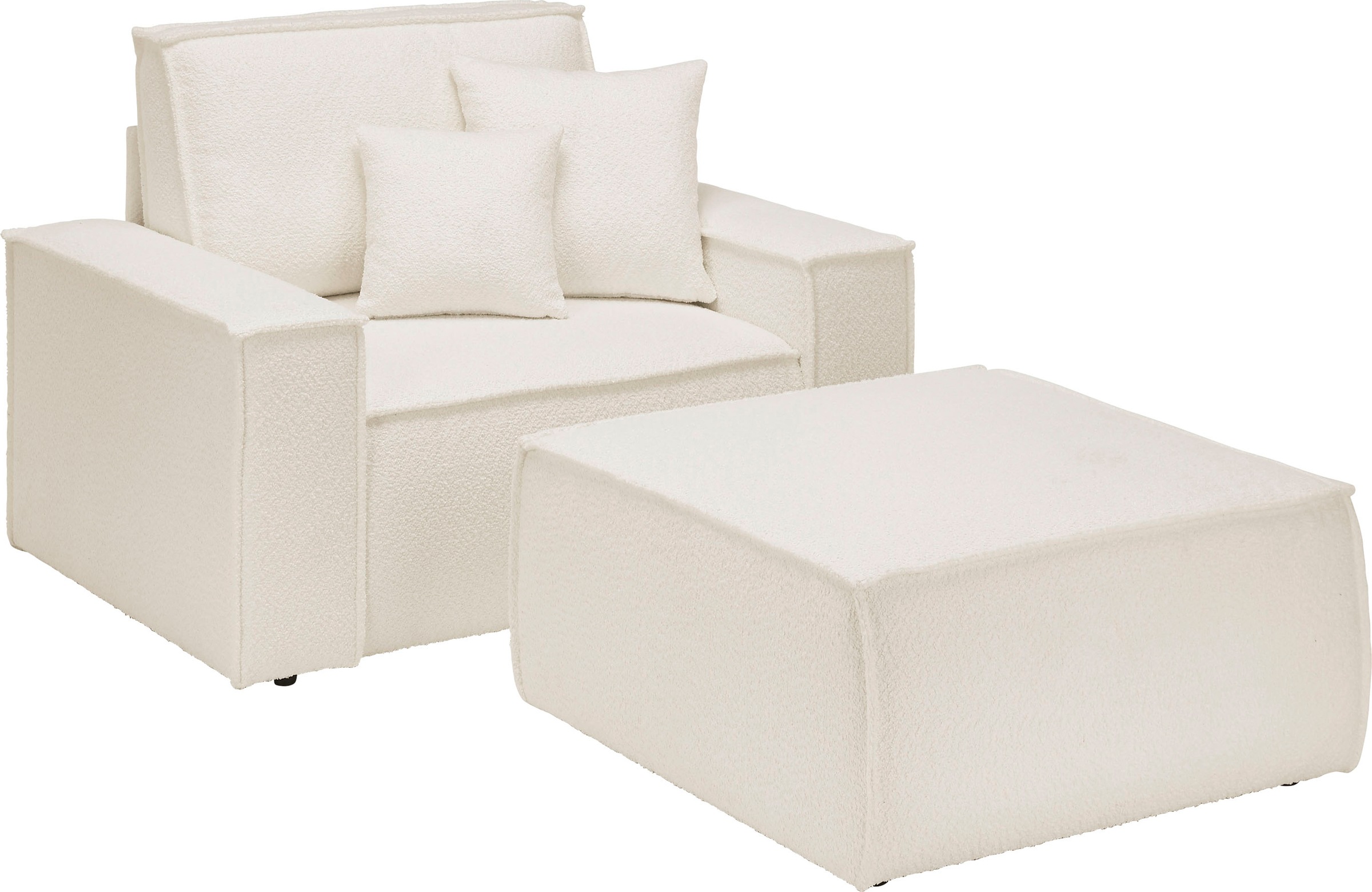 andas Loveseat »Finnley«, (2 St.), Loveseat und Hocker im Set, passend zur Polster-Serie Finnley