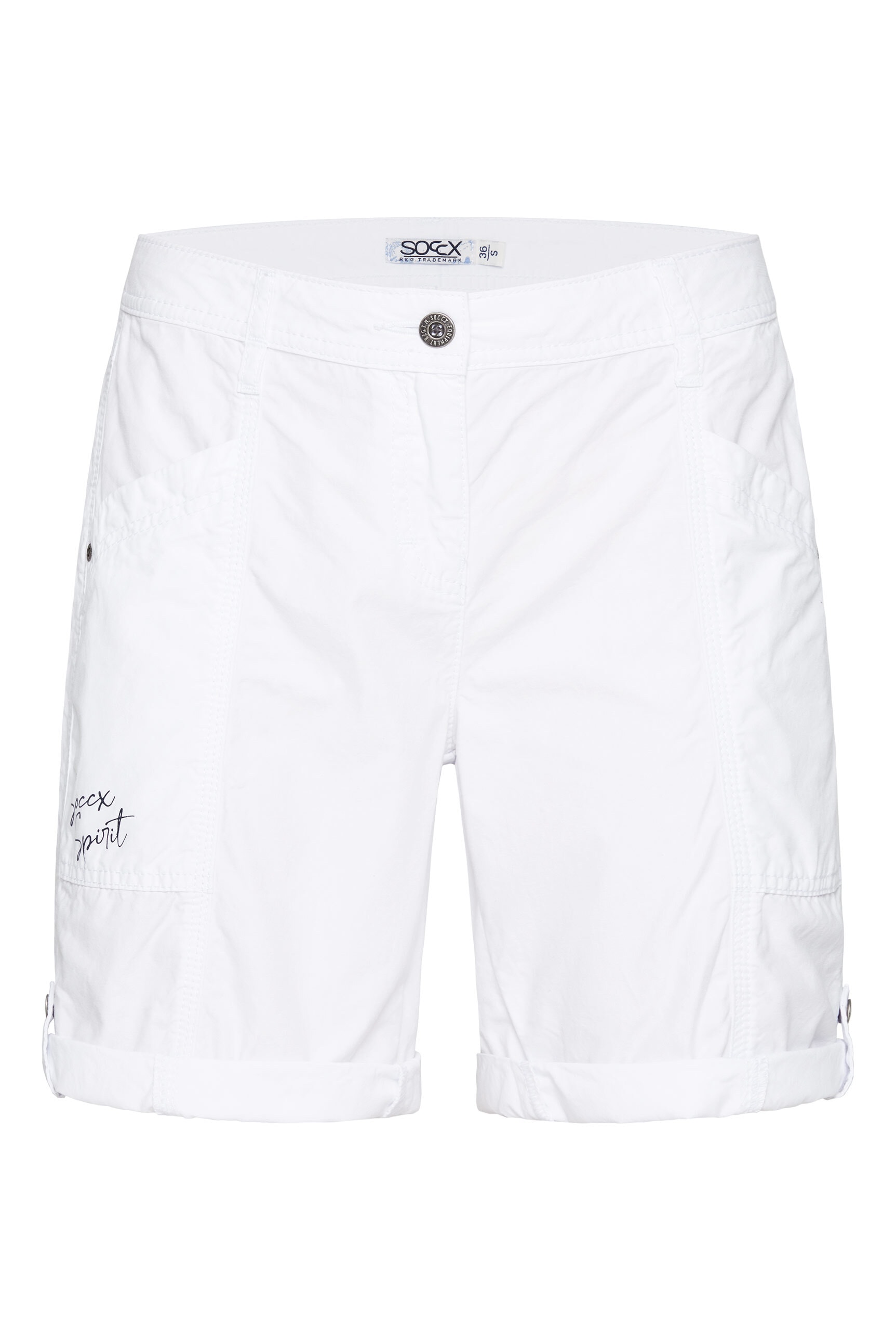 SOCCX Shorts, Krempelsaum mit Druckknopfriegel