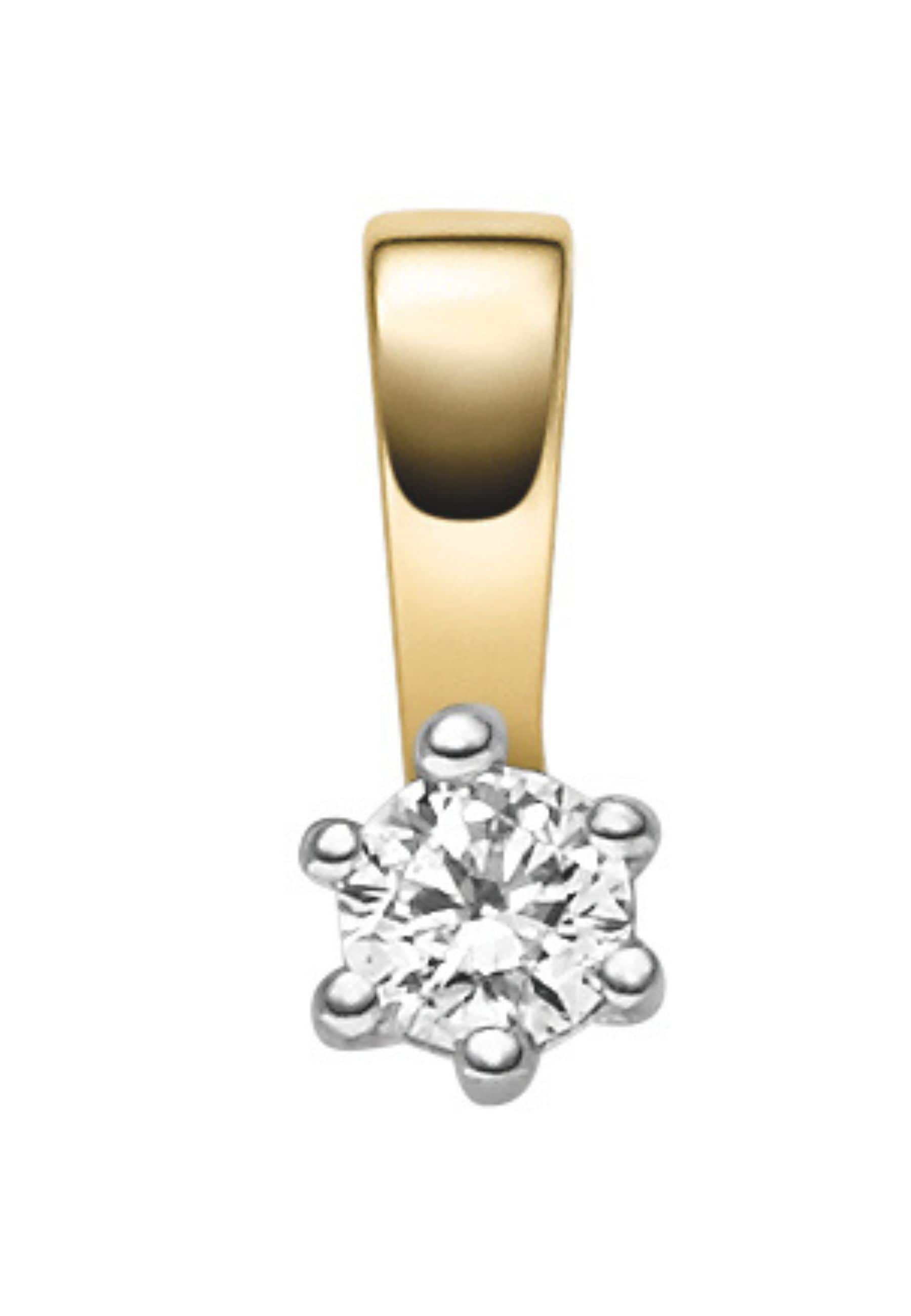 Adelia´s Kettenanhänger »Damen 585 Gold Anhänger mit Diamant Brillant Ø 4,2 mm«, mit Diamant / Brillant für Damen
