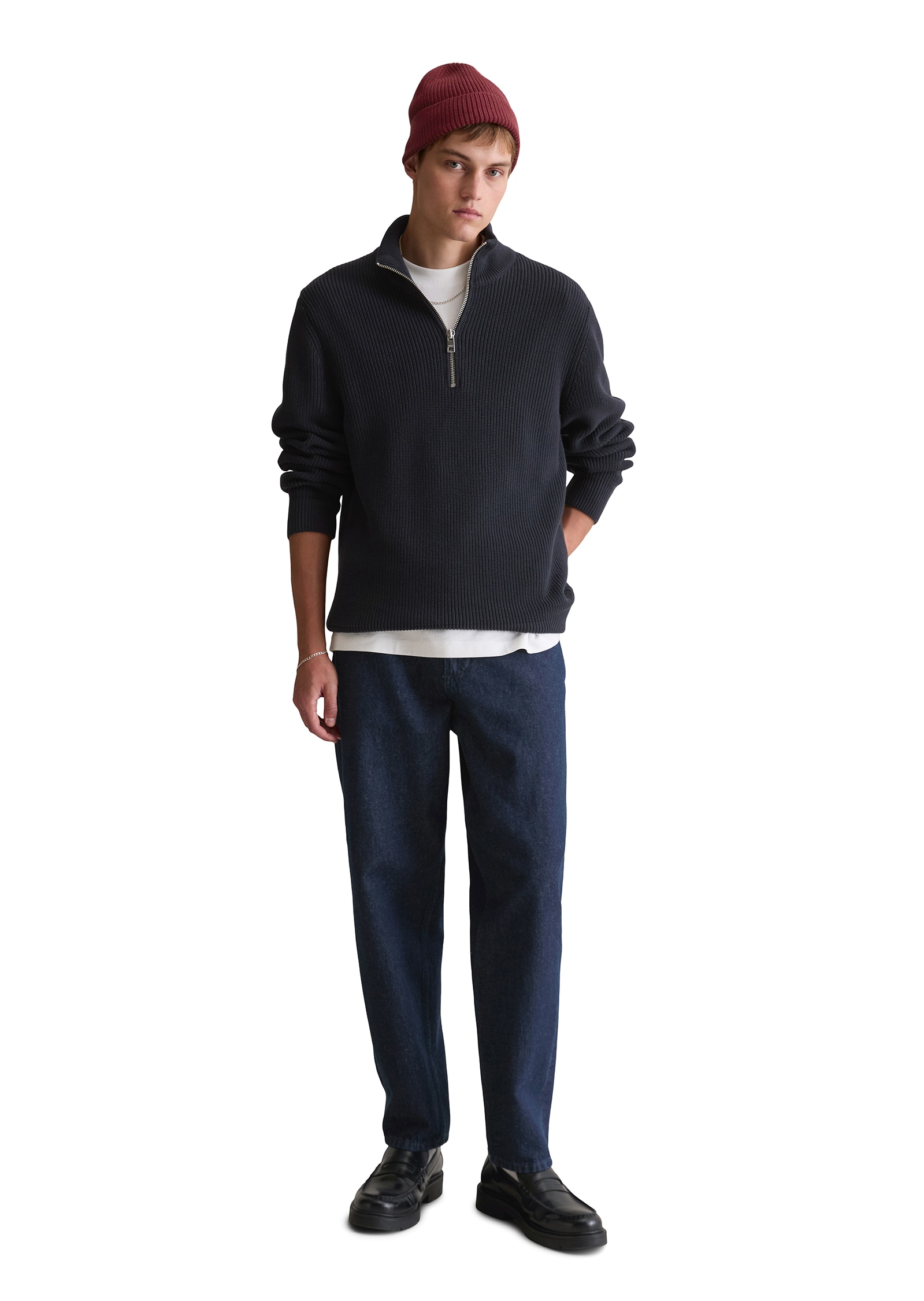 Marc O'Polo DENIM Troyer relaxed fit aus reiner Bio-Baumwolle