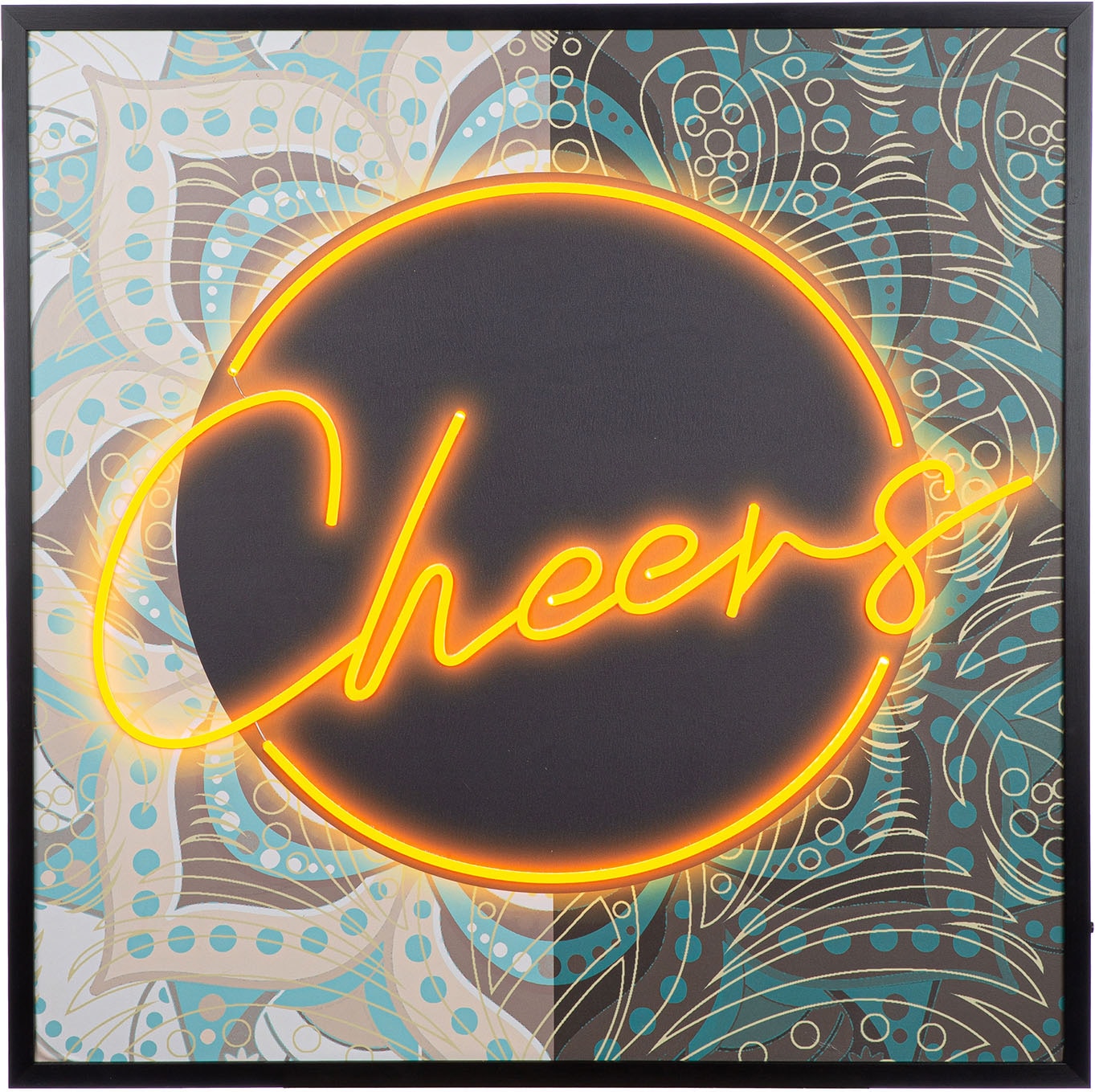 GILDE Leinwandbild "Bild quadratisch Cheers" Schriftzug 1 Stk. tlg.