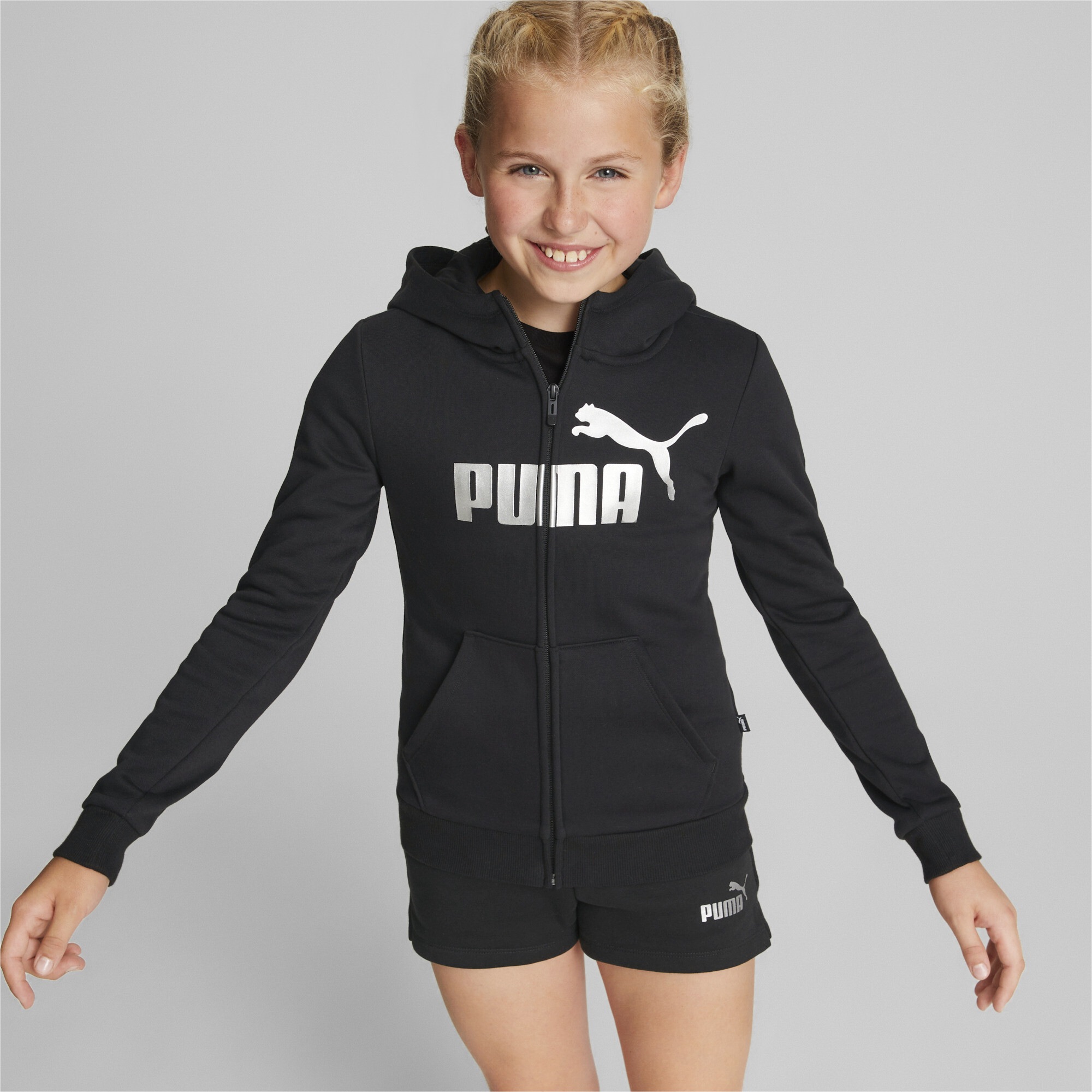 PUMA Sweatshirt »Essentials+ Logo Reißverschluss-Hoodie Jugendliche«