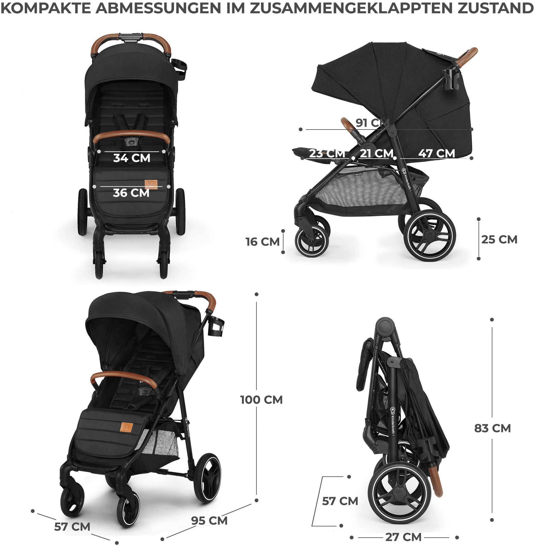 Kinderkraft Kinder-Buggy »GRANDE PLUS«, 22 kg