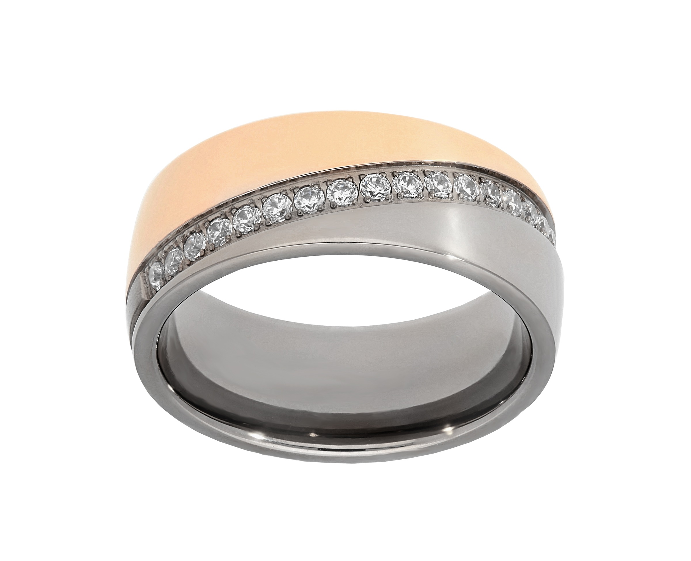 TITANIA Fingerring »Titanring« bicolor mit Zirkonia