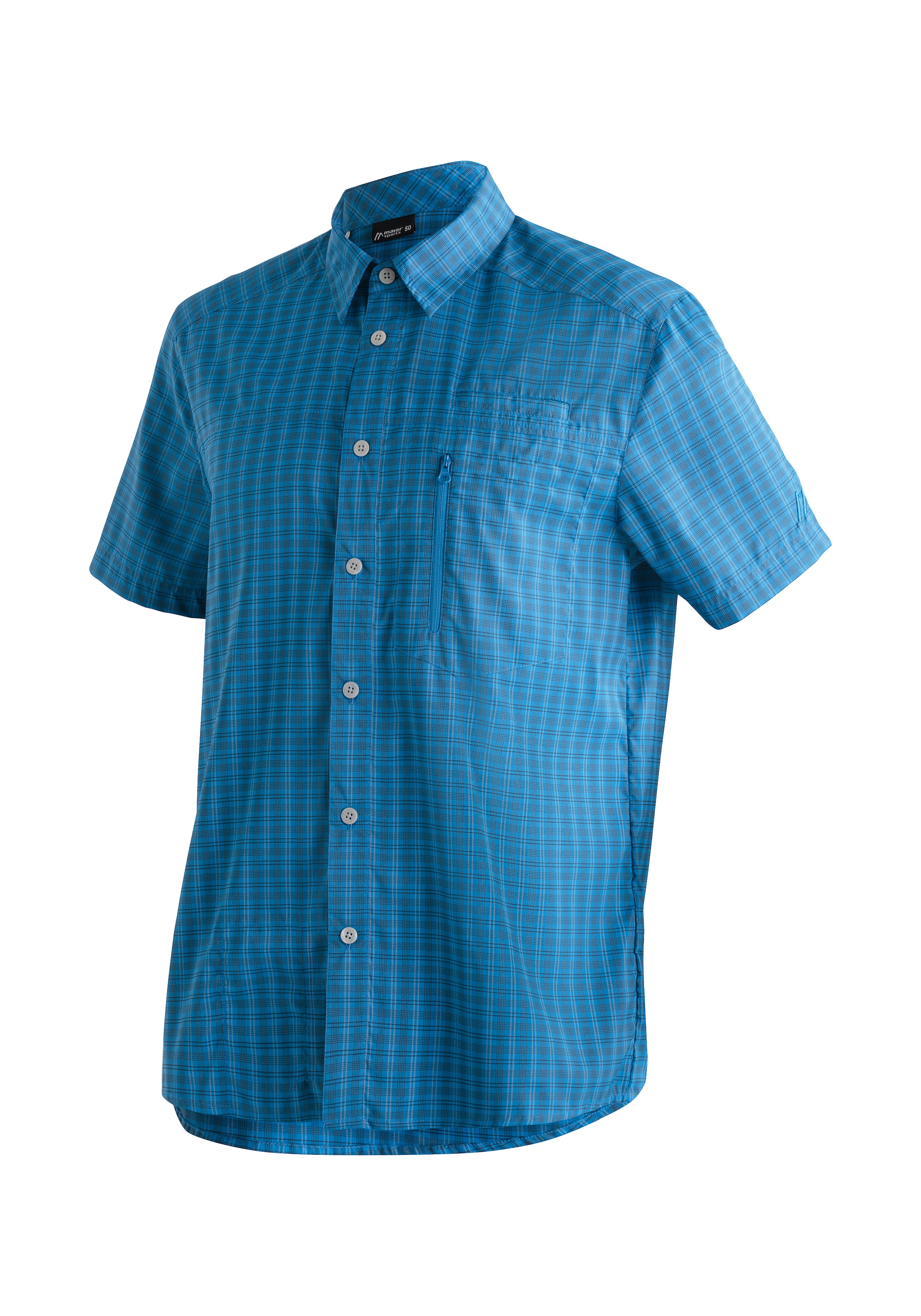 Maier Sports "Mats S/S" Herren Hemd kurzarm, karriertes Freizeithemd, Kurzarmhemd, Regular Fit