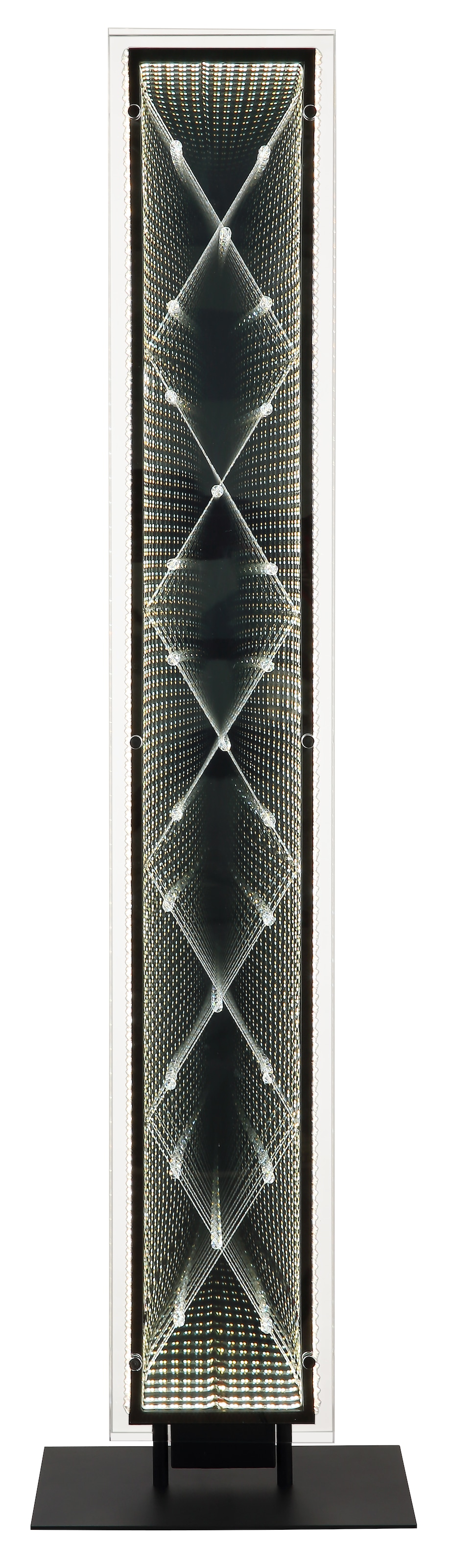 GLOBO LIGHTING Stehlampe »MIRRORA« LED-Modul 1 Stk. Stehleuchte Schwarz, 3D-Effekt, Kristalle, dimmbar, LED 45W