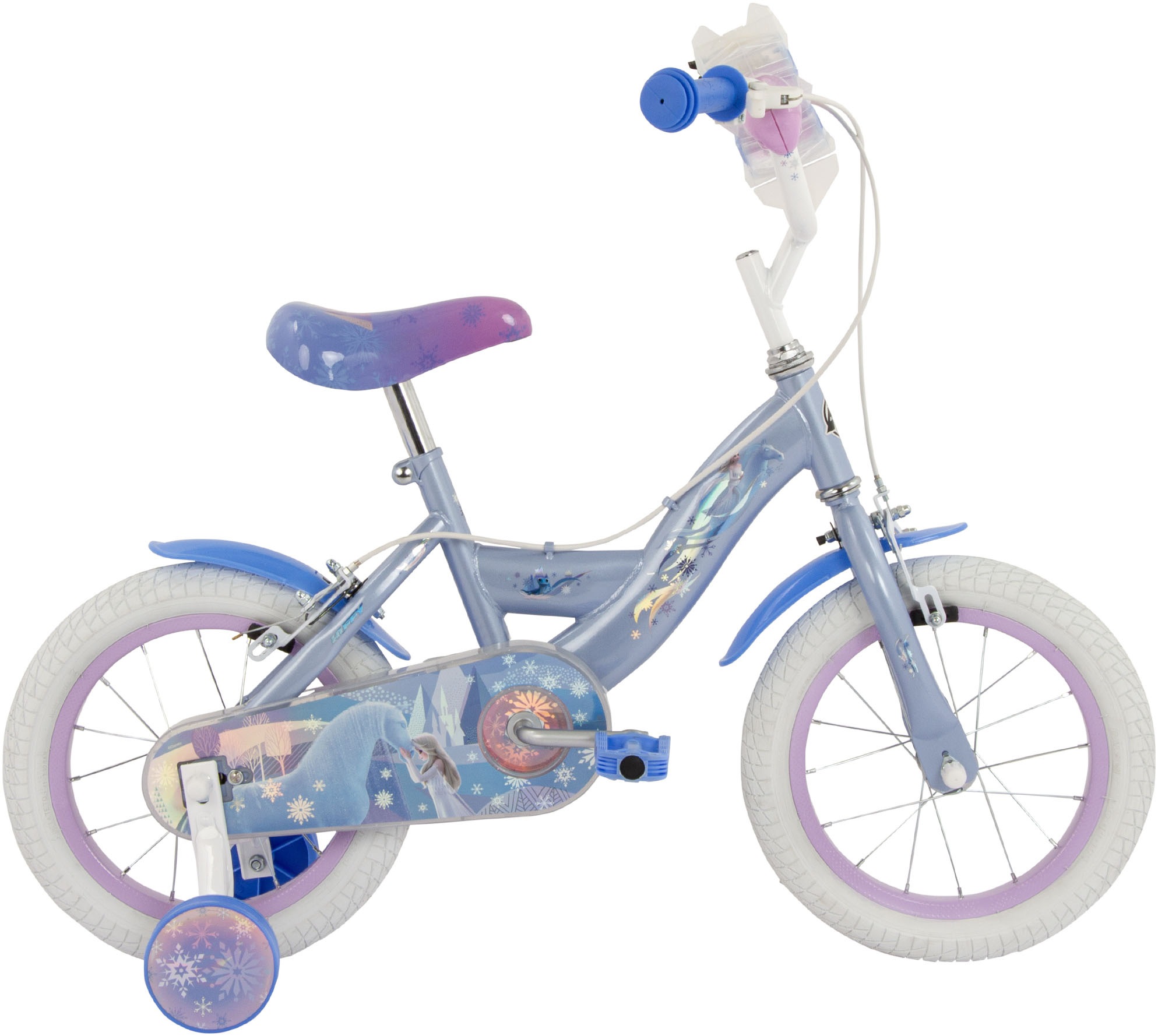 HUFFY Kinderfahrrad "14-Zoll Disney Frozen Fahrrad", 24cm, 14 Zoll (35,56cm) hinten: 14 Zoll (35,56cm)weiß, neutral, Fahrräder