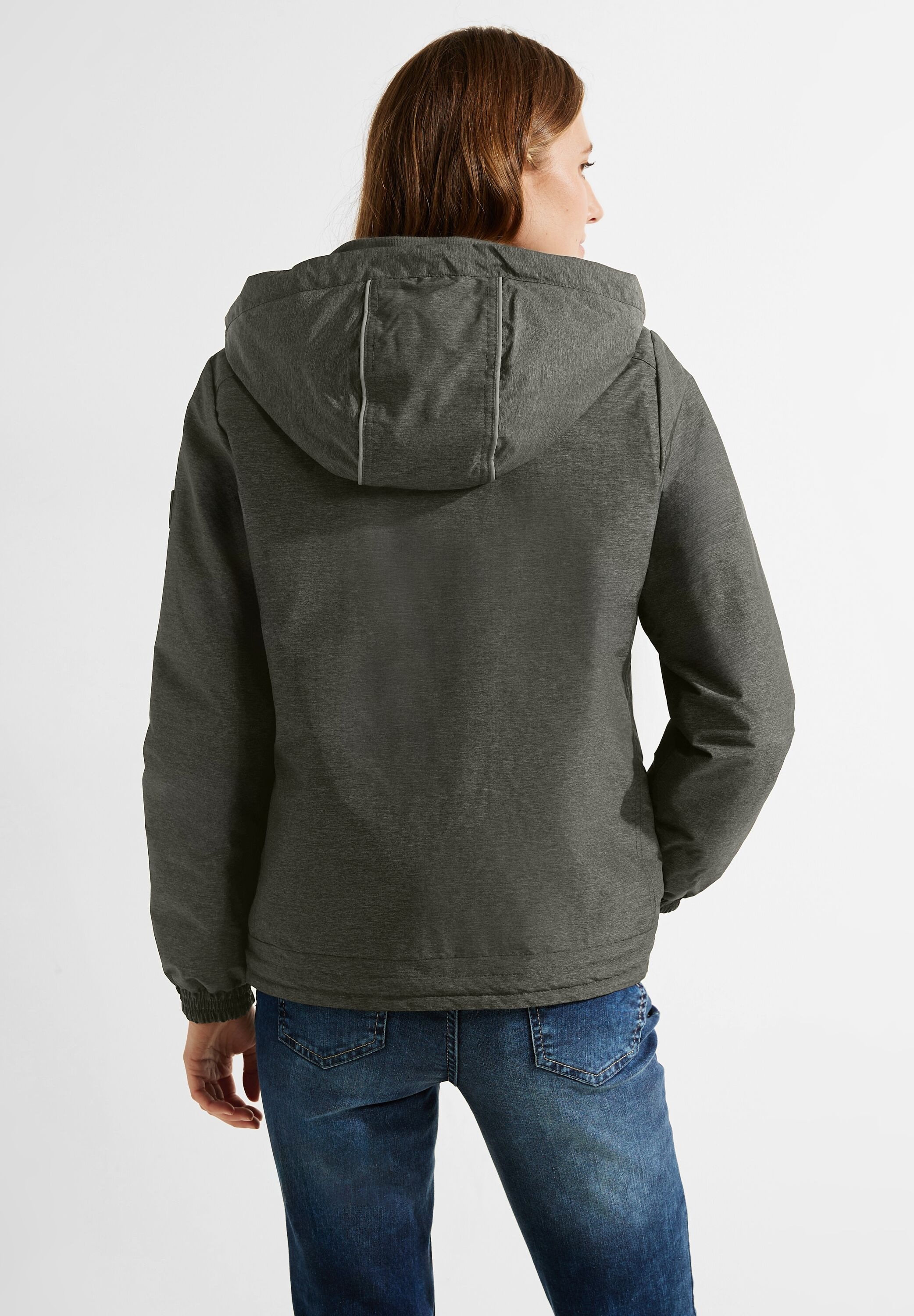 Cecil Windbreaker, mit Kapuze, in Melange Optik