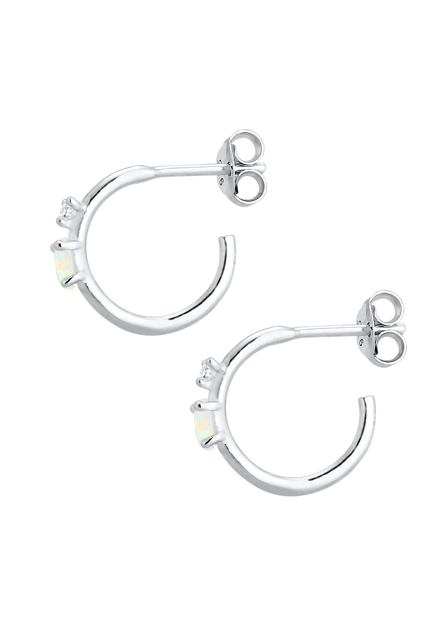 Elli Paar Creolen »Stecker Opal Marquise und Zirkonia 925 Silber«