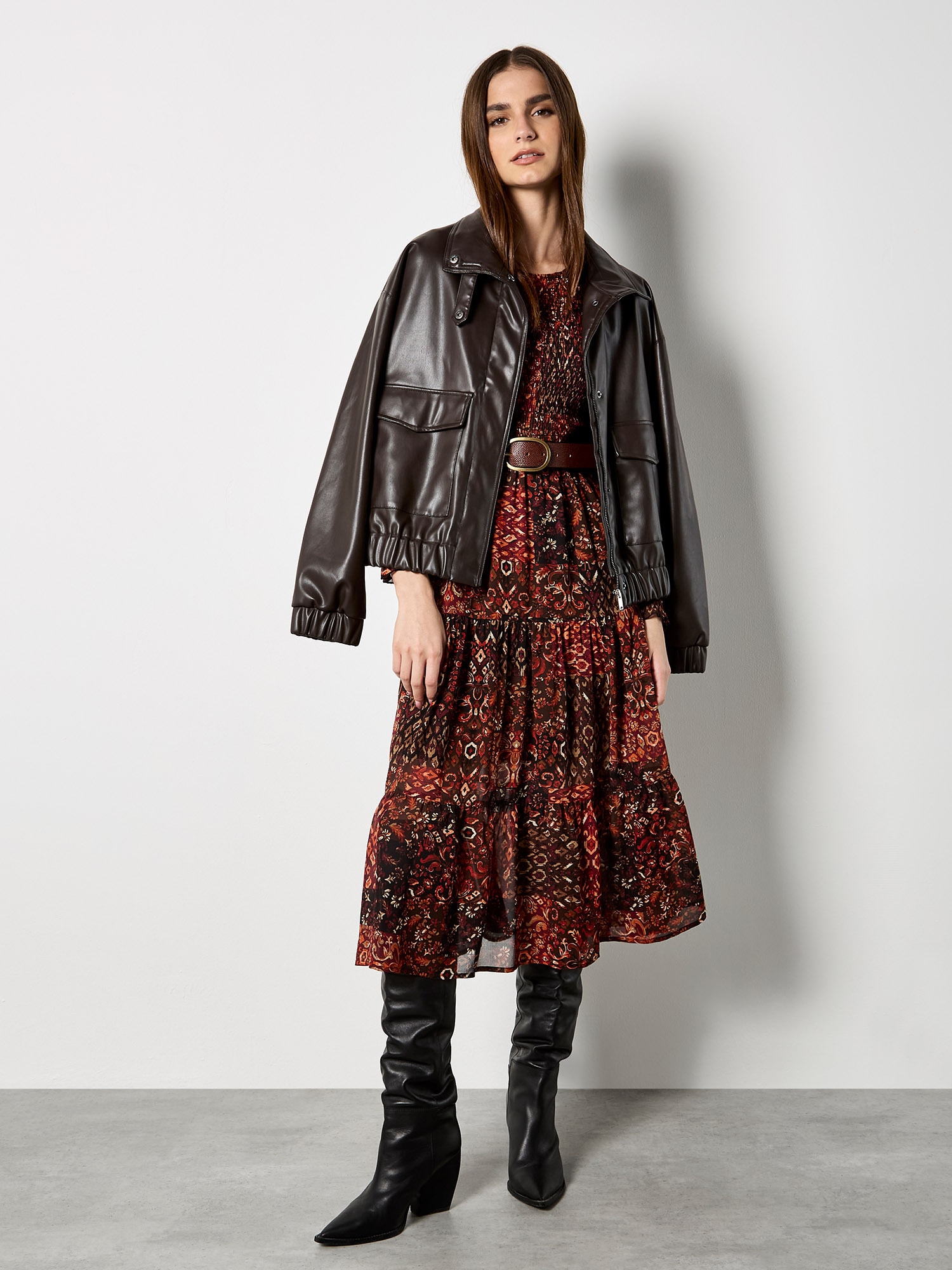 Apricot Midikleid »Midikleid« mit Ikat-Muster